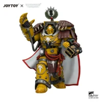 Action Figure Imperial Fists Lord Castellan Evander Garrius, The Tyrant Of Cthonia With The Subjugator And Incineratus 1 18 Jotyoy Warhammer The Horus Heresy And 40k In White Background 4