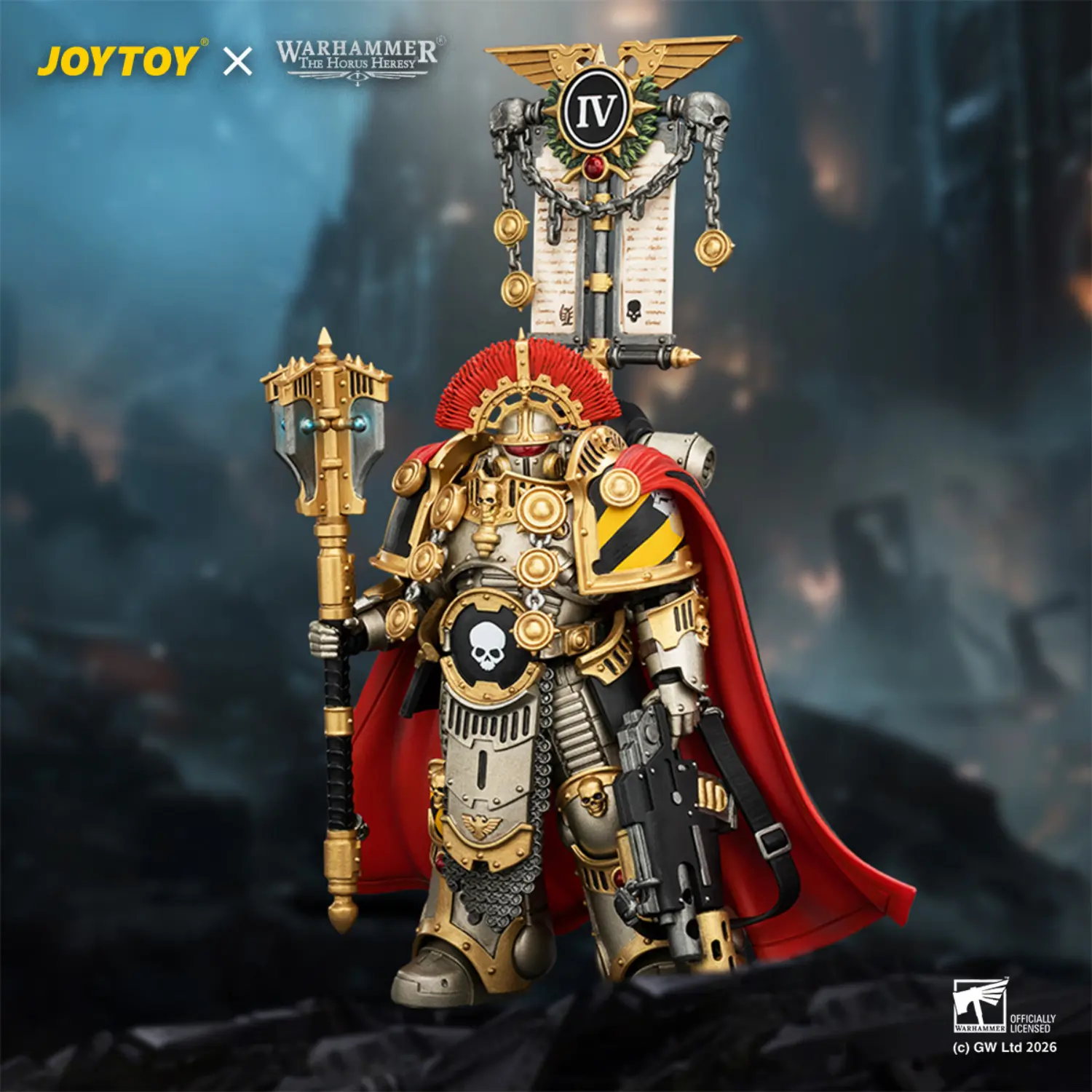 Action Figure - Iron Warriors Centurion with Heavy Power Maul and Combi-melta 1 18 - JOTYOY Warhammer The Horus Heresy in battlefield background Action Figure Iron Warriors Centurion With Heavy Power Maul And Combi Melta 1 18 Jotyoy Warhammer The Horus Heresy In Battlefield Background
