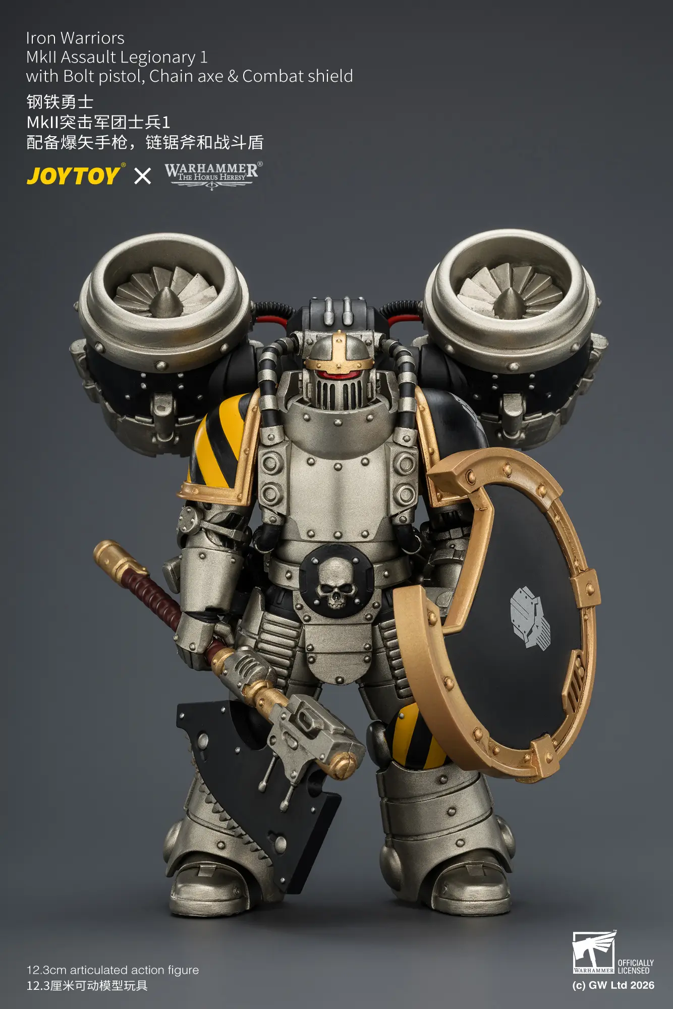 Action Figure - Iron Warriors MKII Assault Legionary 1 with Bolt pistol, Chain axe & Combat shield 1 18 - JOTYOY Warhammer The Horus Heresy rectangle image 2 Action Figure Iron Warriors Mkii Assault Legionary 1 With Bolt Pistol, Chain Axe & Combat Shield 1 18 Jotyoy Warhammer The Horus Heresy Rectangle Image 2