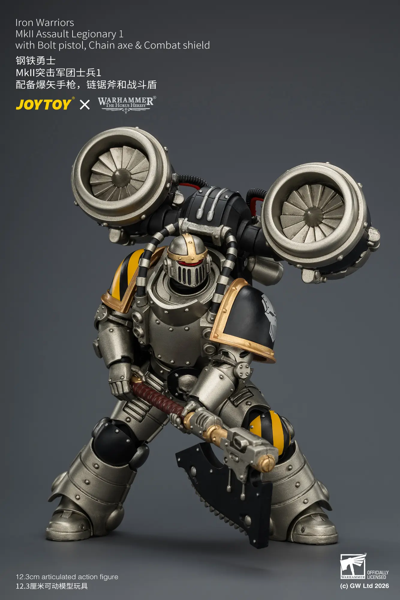 Action Figure - Iron Warriors MKII Assault Legionary 1 with Bolt pistol, Chain axe & Combat shield 1 18 - JOTYOY Warhammer The Horus Heresy rectangle image 6 Action Figure Iron Warriors Mkii Assault Legionary 1 With Bolt Pistol, Chain Axe & Combat Shield 1 18 Jotyoy Warhammer The Horus Heresy Rectangle Image 6