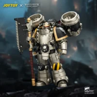 Action Figure Iron Warriors Mkii Assault Legionary 2 With Bolt Pistol & Heavy Chain Axe 1 18 Jotyoy Warhammer The Horus Heresy In Battlefield Field Background