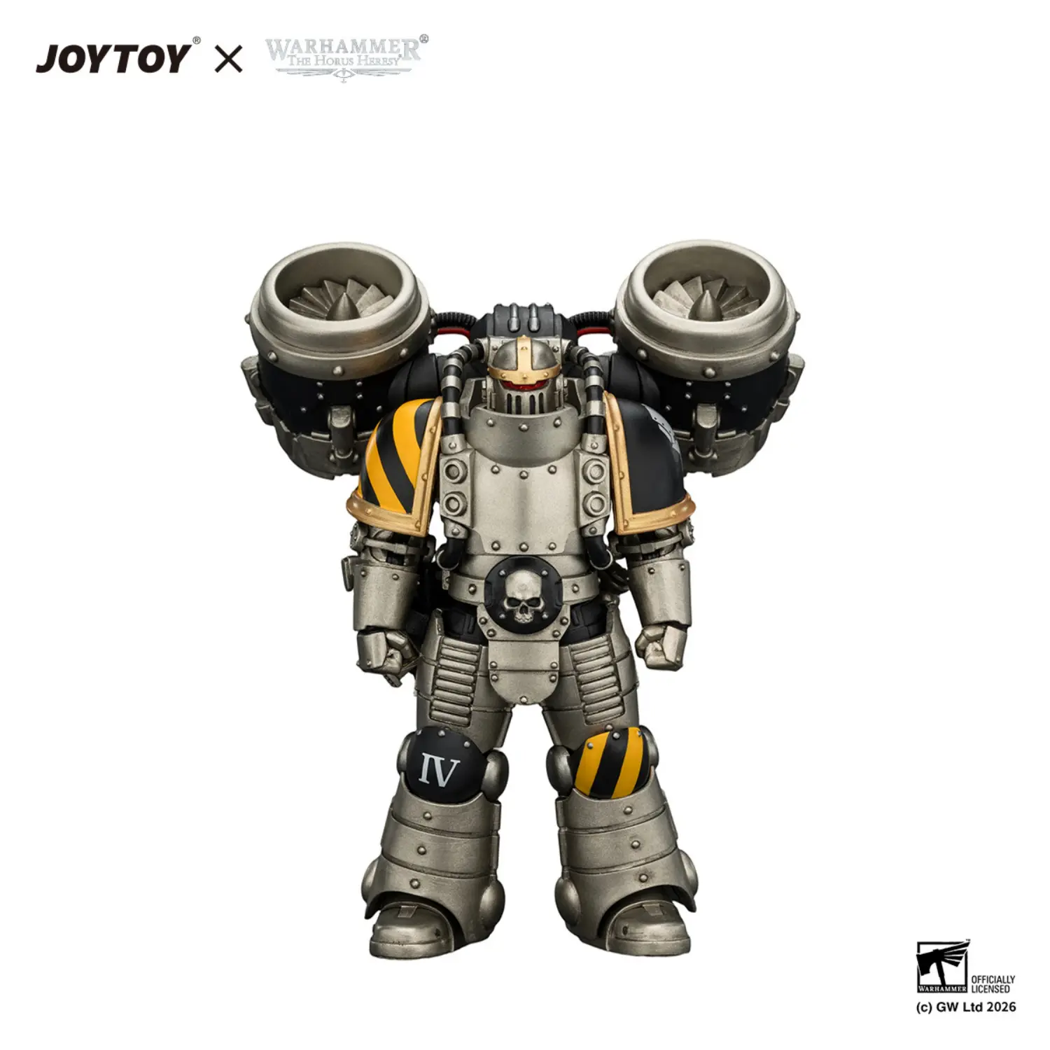 Action Figure Iron Warriors Mkii Assault Legionary 2 With Bolt Pistol & Heavy Chain Axe 1 18 Jotyoy Warhammer The Horus Heresy In White Background 1