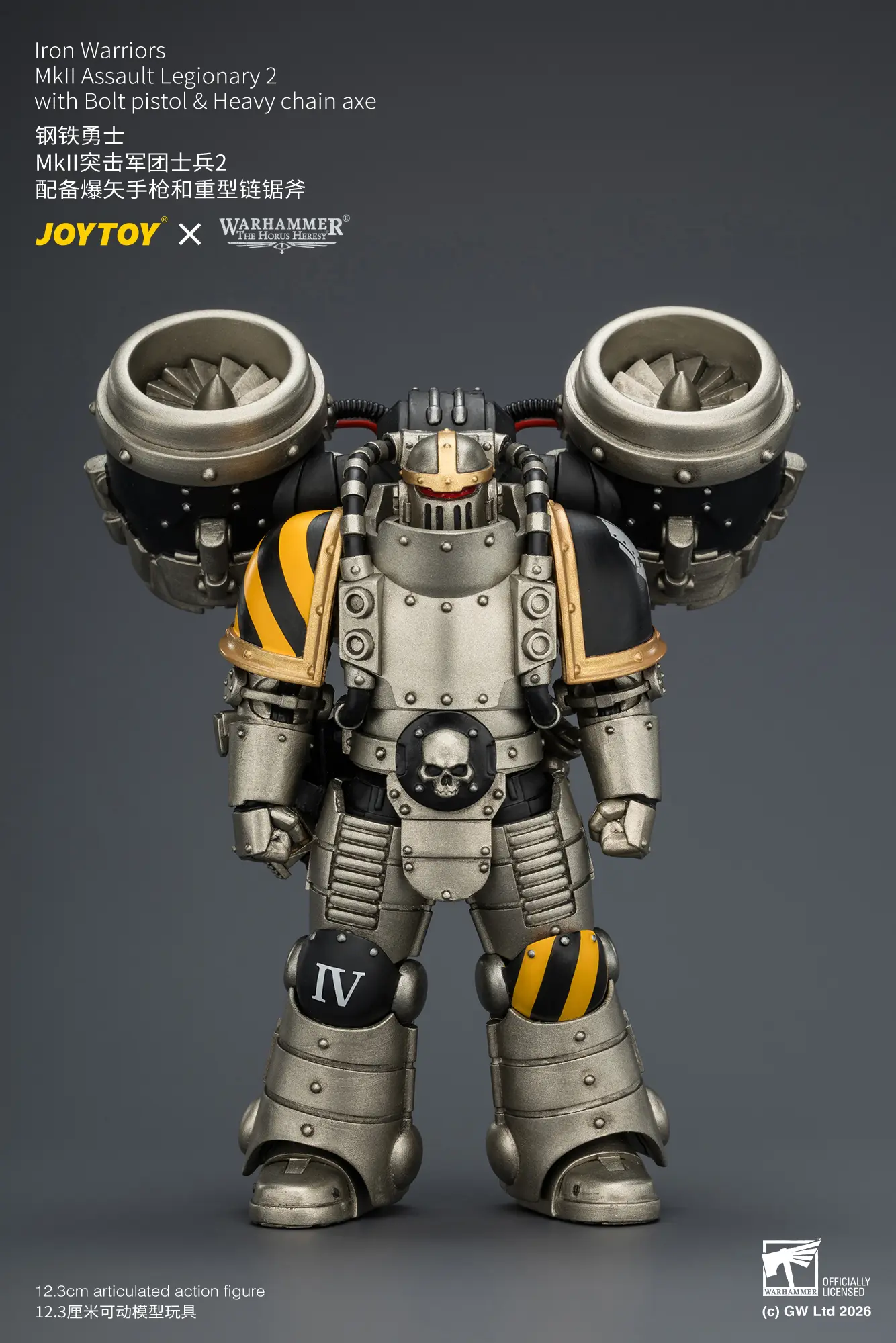 Action Figure Iron Warriors Mkii Assault Legionary 2 With Bolt Pistol & Heavy Chain Axe 1 18 Jotyoy Warhammer The Horus Heresy Rectangle Image 1