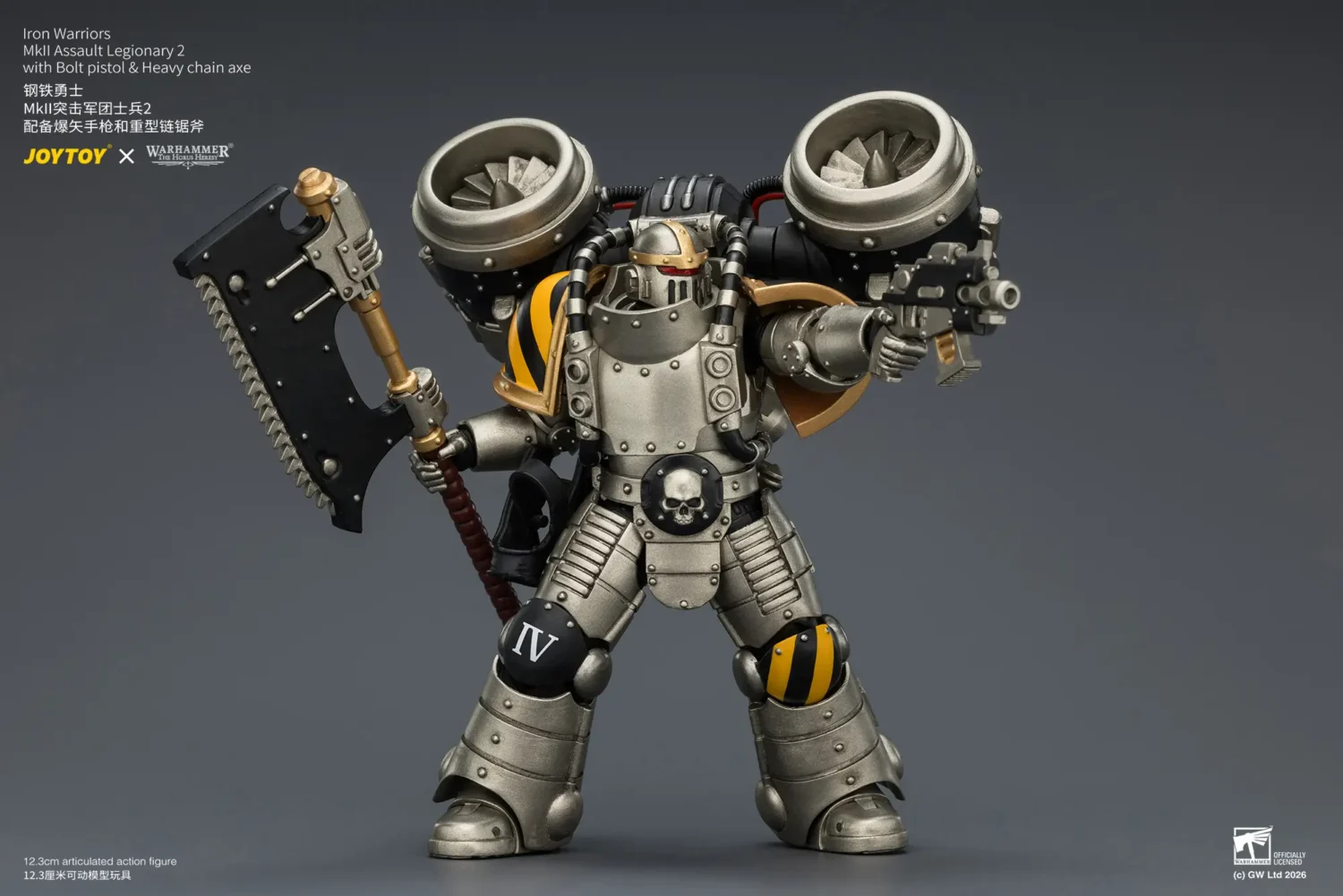 Action Figure Iron Warriors Mkii Assault Legionary 2 With Bolt Pistol & Heavy Chain Axe 1 18 Jotyoy Warhammer The Horus Heresy Rectangle Image 7