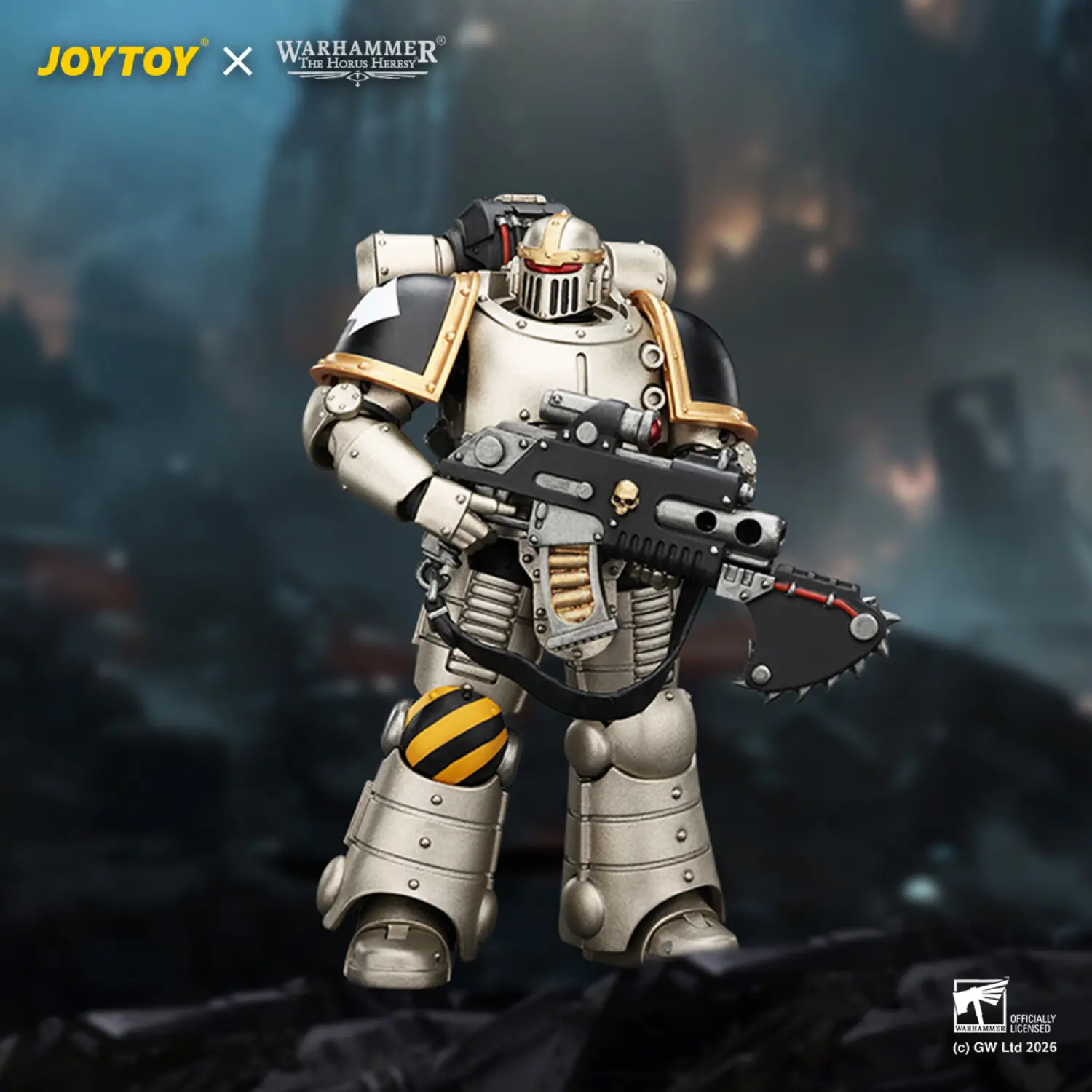 Action Figure - Iron Warriors MKII Legionary 3 with Bolter and Bolt Pistol 1 18 - JOTYOY Warhammer The Horus Heresy in battlefield background Action Figure Iron Warriors Mkii Legionary 3 With Bolter And Bolt Pistol 1 18 Jotyoy Warhammer The Horus Heresy In Battlefield Background