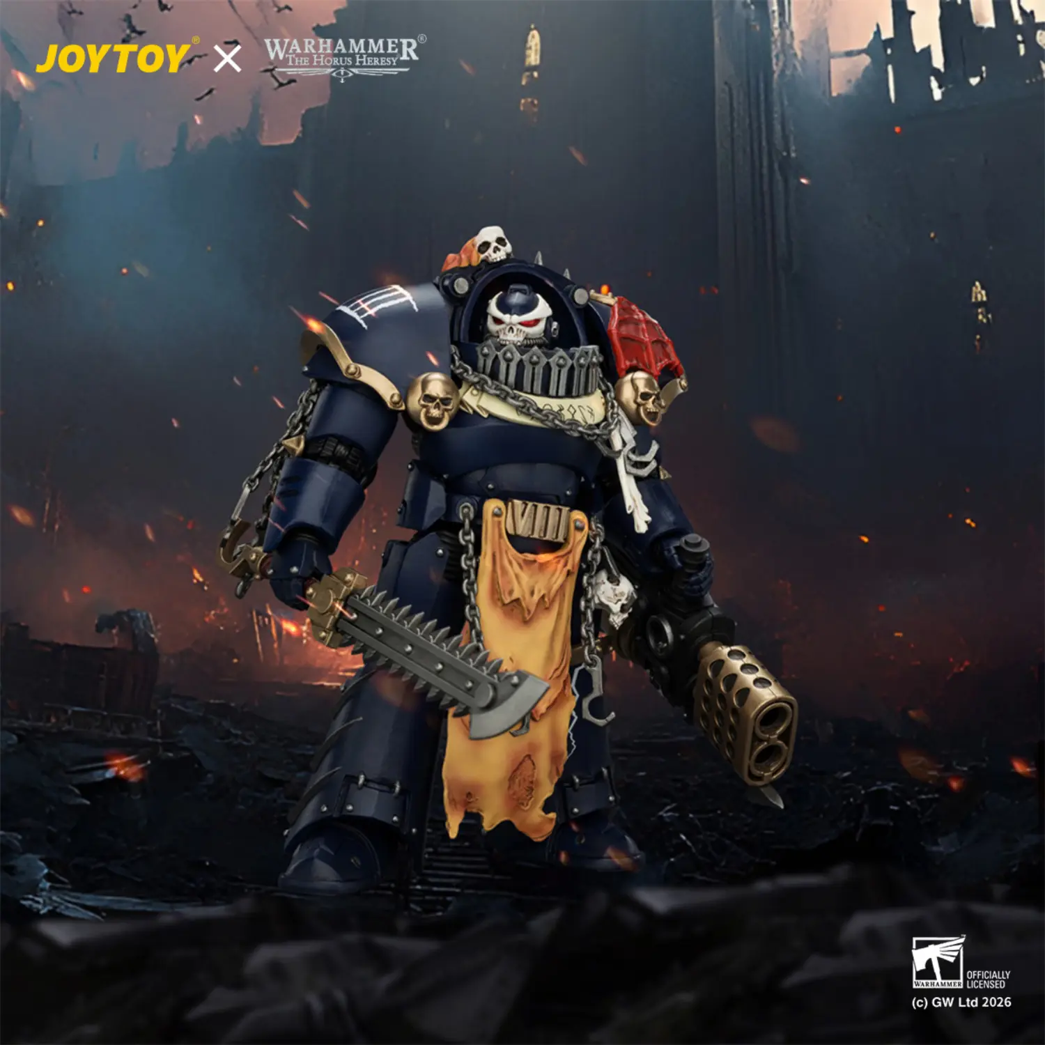 Action Figure - Night Lords Contekar Terminator 2 1 18 - JOTYOY Warhammer The Horus Heresy in dark battlefiled background Action Figure Night Lords Contekar Terminator 2 1 18 Jotyoy Warhammer The Horus Heresy In Dark Battlefiled Background