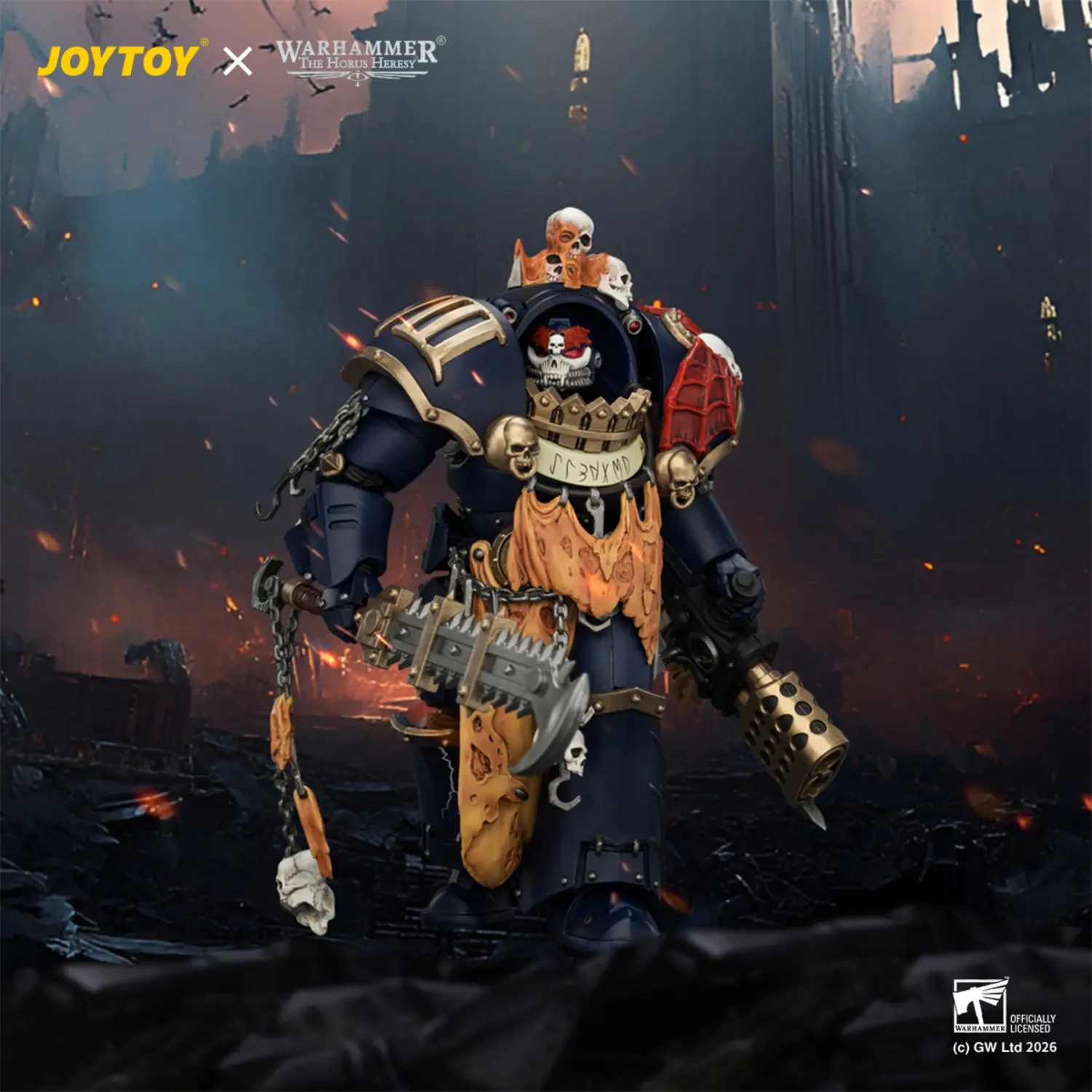 Action Figure - Night Lords Contekar Terminator Dissident 1 18 - JOTYOY Warhammer The Horus Heresy in dark battlefield background Action Figure Night Lords Contekar Terminator Dissident 1 18 Jotyoy Warhammer The Horus Heresy In Dark Battlefield Background