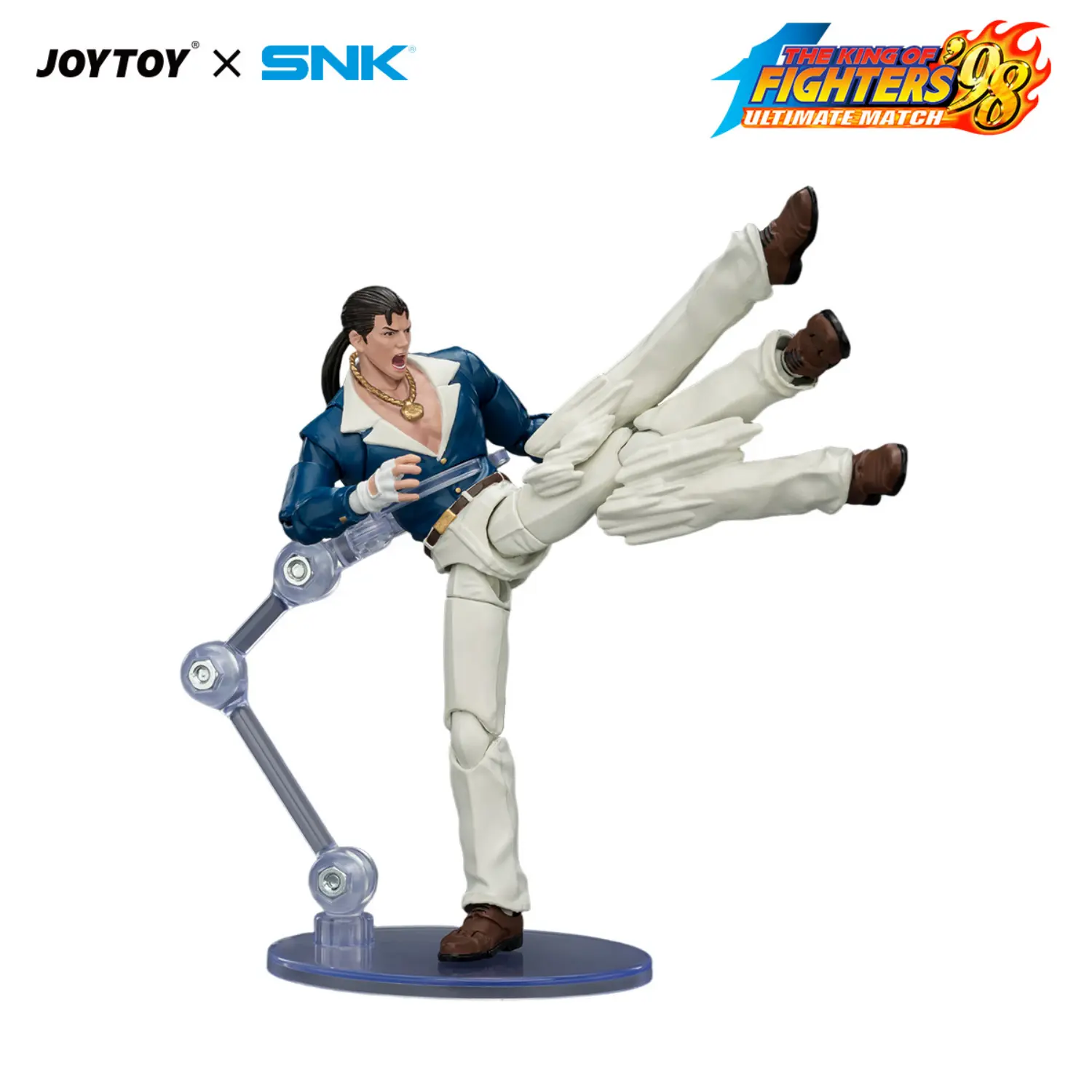 Action Figure - Robert Garcia fighting on the base KOF '98 Art of Fighting Team SNK 1 18 - JOYTOY The King of Fighters in white background Action Figure Robert Garcia Fighting On The Base Kof '98 Art Of Fighting Team Snk 1 18 Joytoy The King Of Fighters In White Background