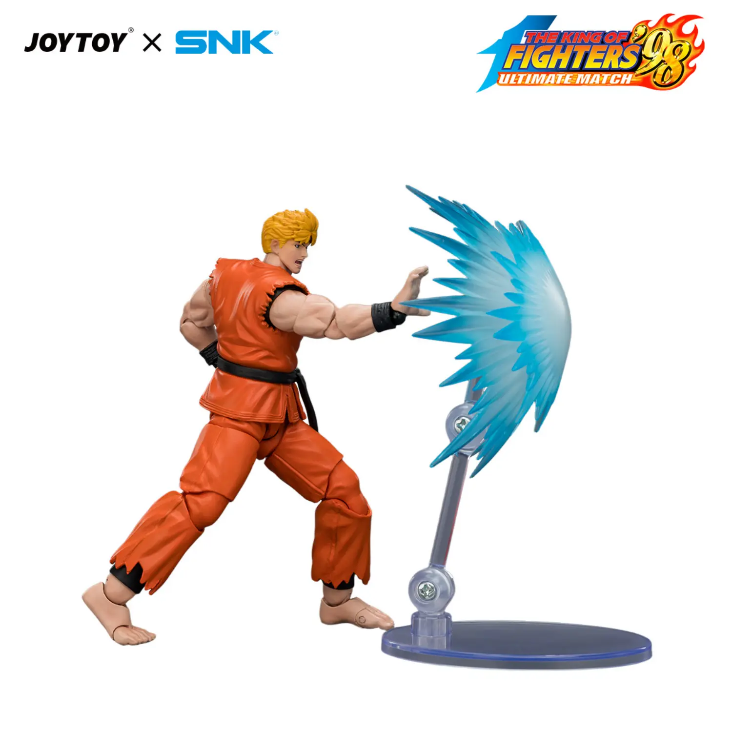 Action Figure - Ryo Sakazaki with fire ball KOF '98 Art of Fighting Team SNK 1 18 - JOYTOY The King of Fighters in white background Action Figure Ryo Sakazaki With Fire Ball Kof '98 Art Of Fighting Team Snk 1 18 Joytoy The King Of Fighters In White Background