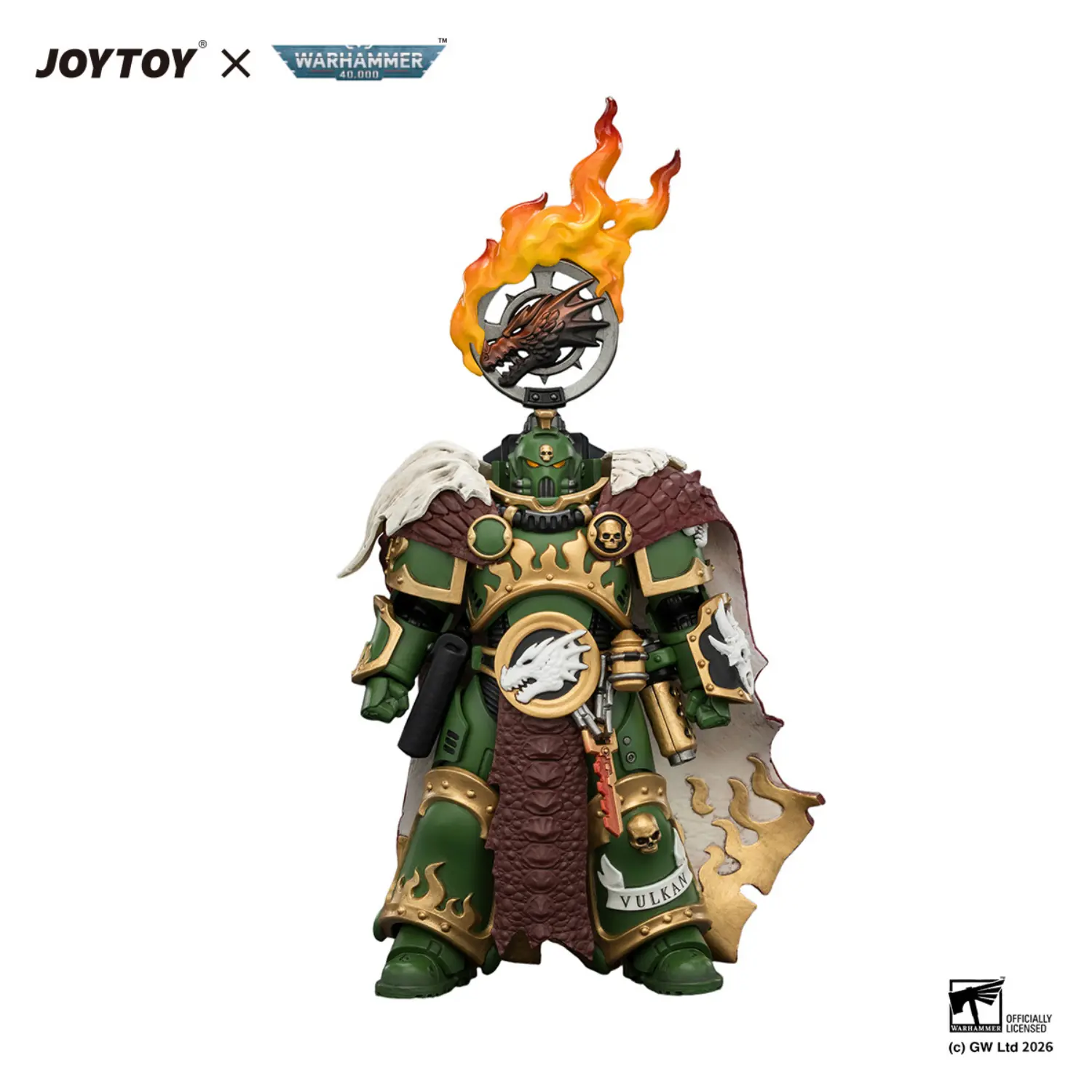Action Figure - Salamanders Vulkan He'stan, the Forgefather with the Spear of Vulkan and the Gauntlet of the Forge 1 18 - JOYTOY Warhammer 40K in white background 1 Action Figure Salamanders Vulkan He'stan, The Forgefather With The Spear Of Vulkan And The Gauntlet Of The Forge 1 18 Joytoy Warhammer 40k In White Background 1