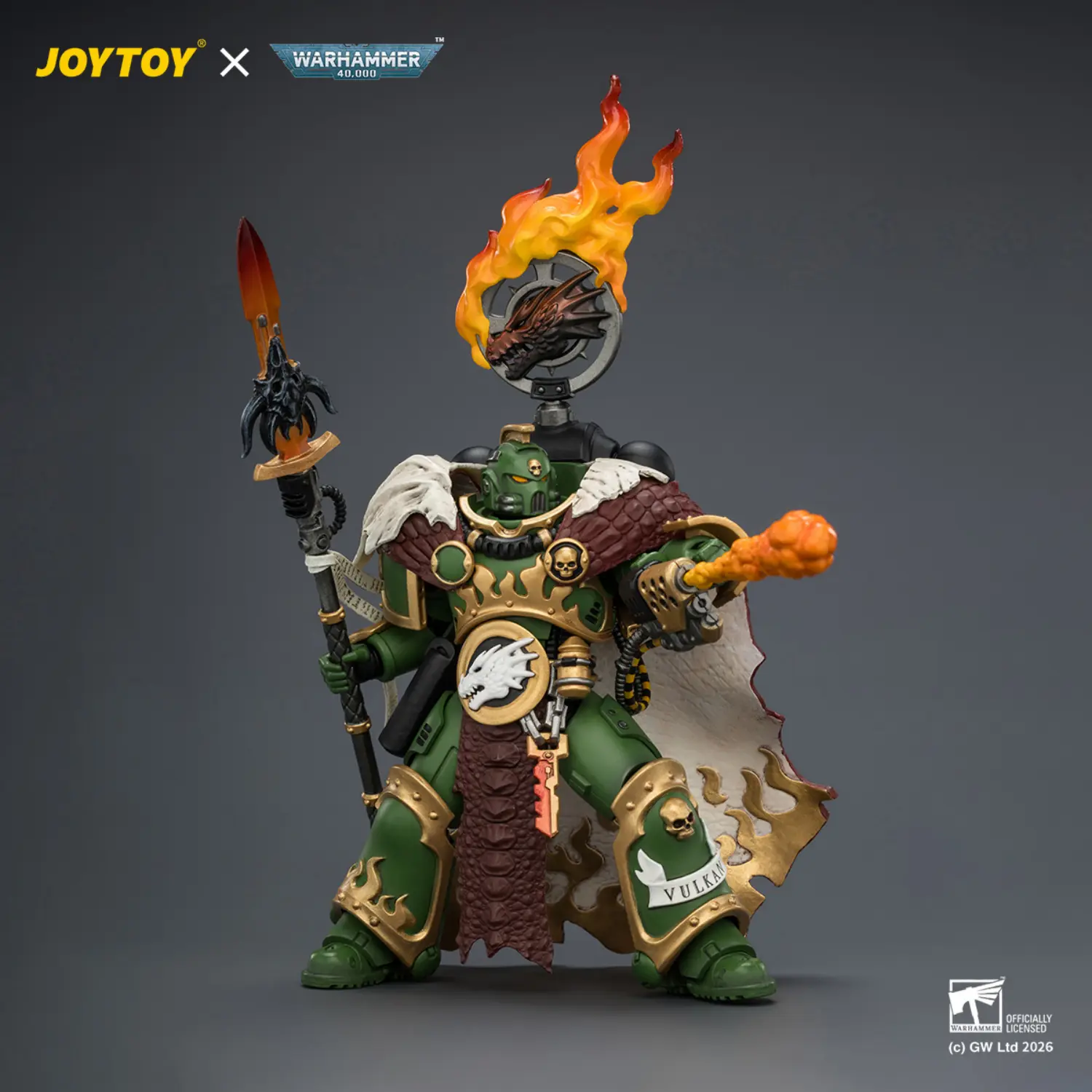 Action Figure - Salamanders Vulkan He'stan, the Forgefather with the Spear of Vulkan and the Gauntlet of the Forge 1 18 - JOYTOY Warhammer 40K Action Figure Salamanders Vulkan He'stan, The Forgefather With The Spear Of Vulkan And The Gauntlet Of The Forge 1 18 Joytoy Warhammer 40k
