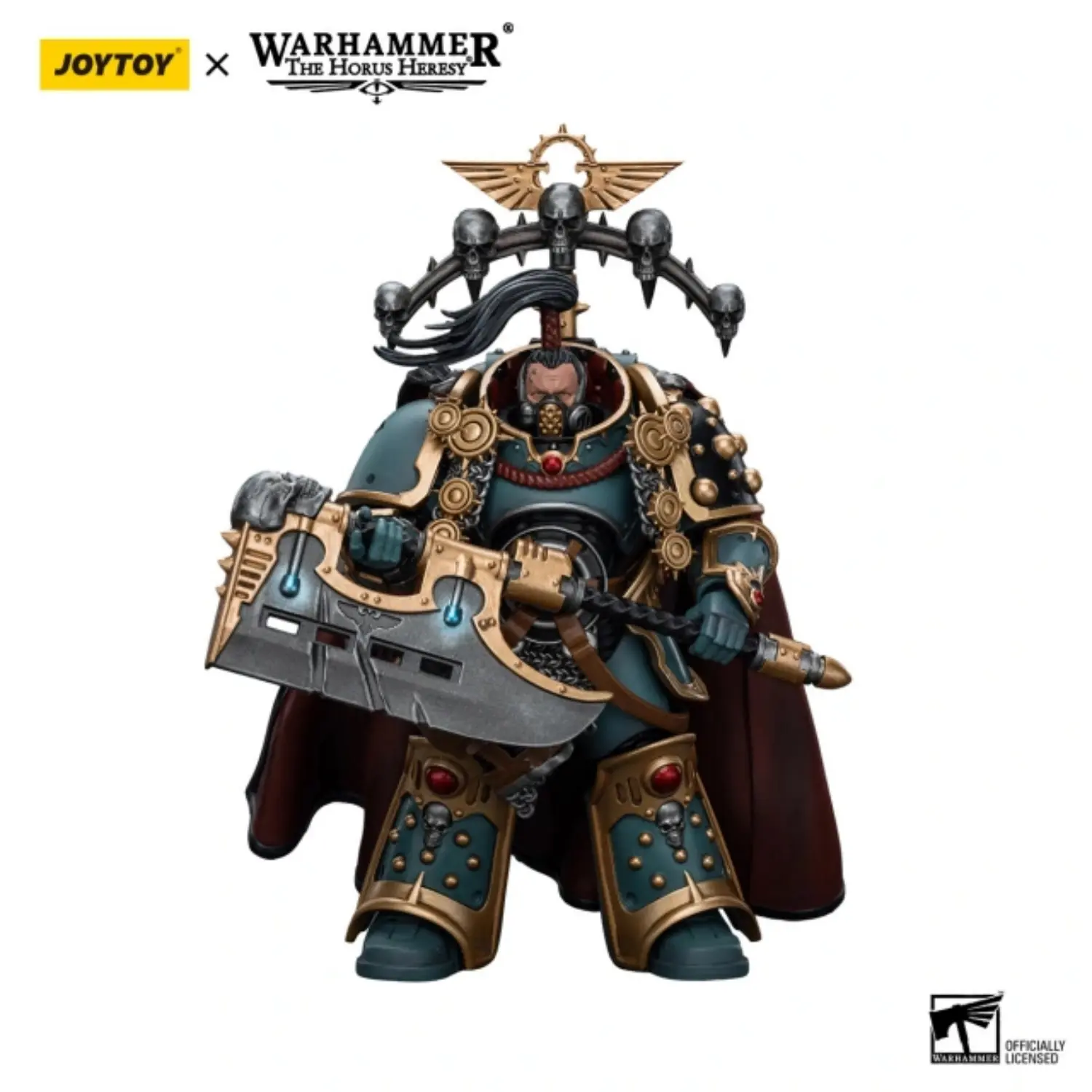 Action Figure Sons Of Horus Legion Praetor With Power Axe 1 18 Jotyoy Warhammer The Horus Heresy In White Background 1