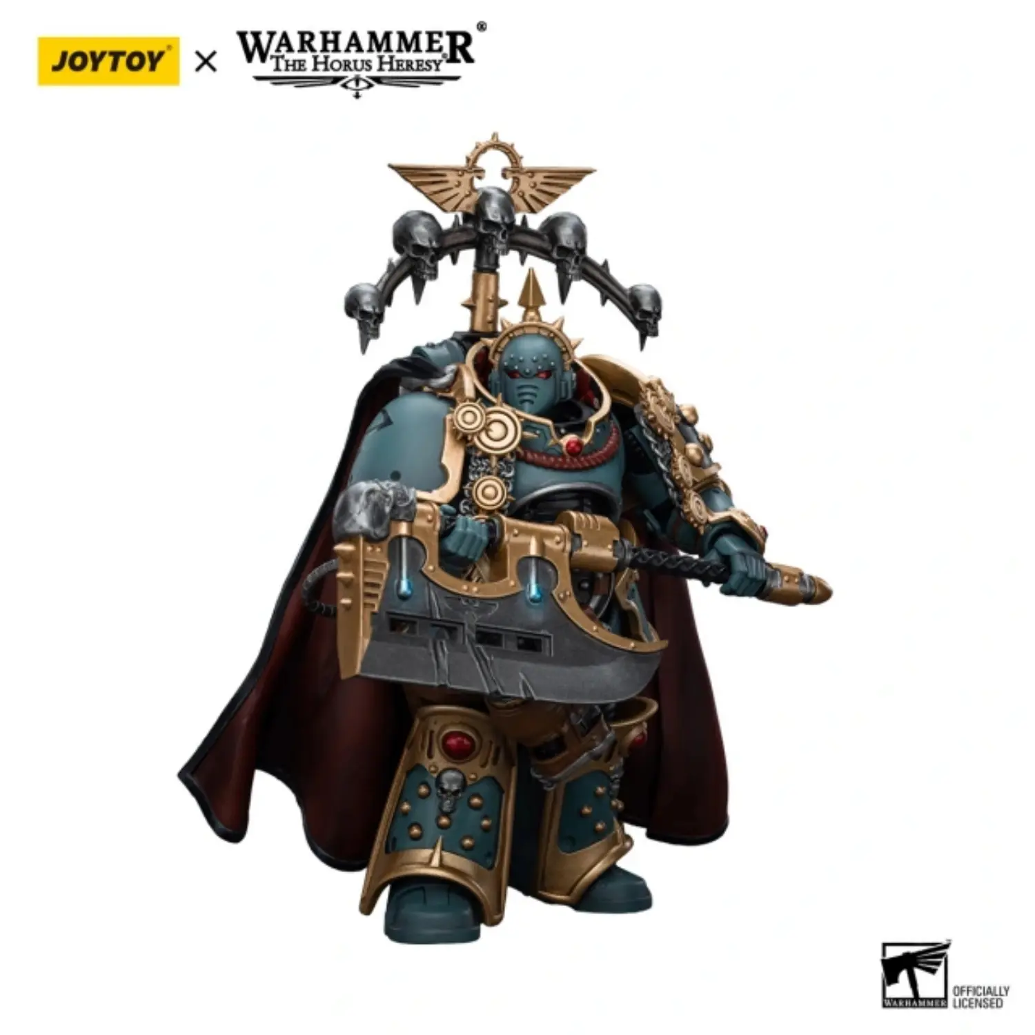 Action Figure Sons Of Horus Legion Praetor With Power Axe 1 18 Jotyoy Warhammer The Horus Heresy In White Background 3