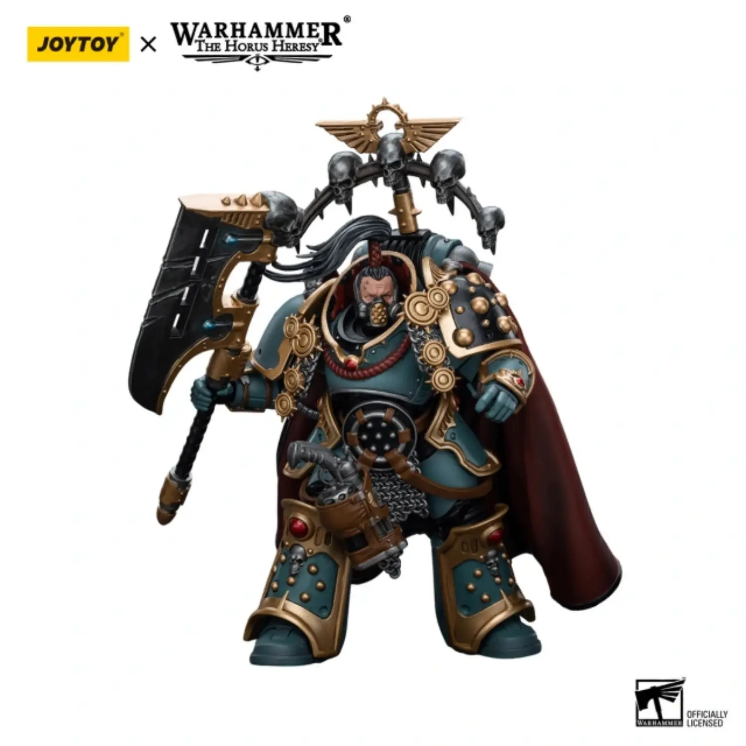 Action Figure Sons Of Horus Legion Praetor With Power Axe 1 18 Jotyoy Warhammer The Horus Heresy In White Background 5