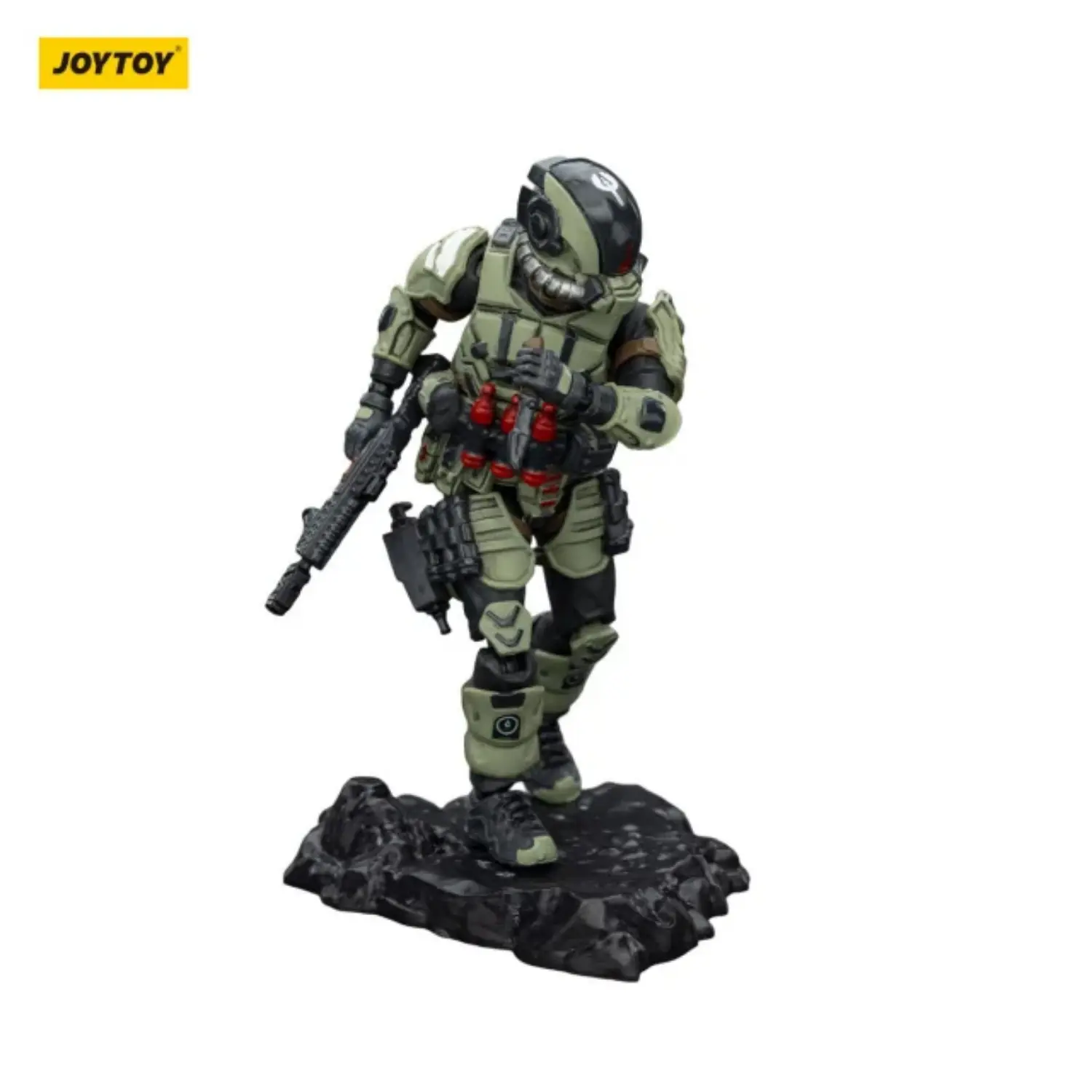 Action Figure Steel Ride Corps Assaulter Marco On Display Stand 1 25 Joytoy Dark Source In White Background
