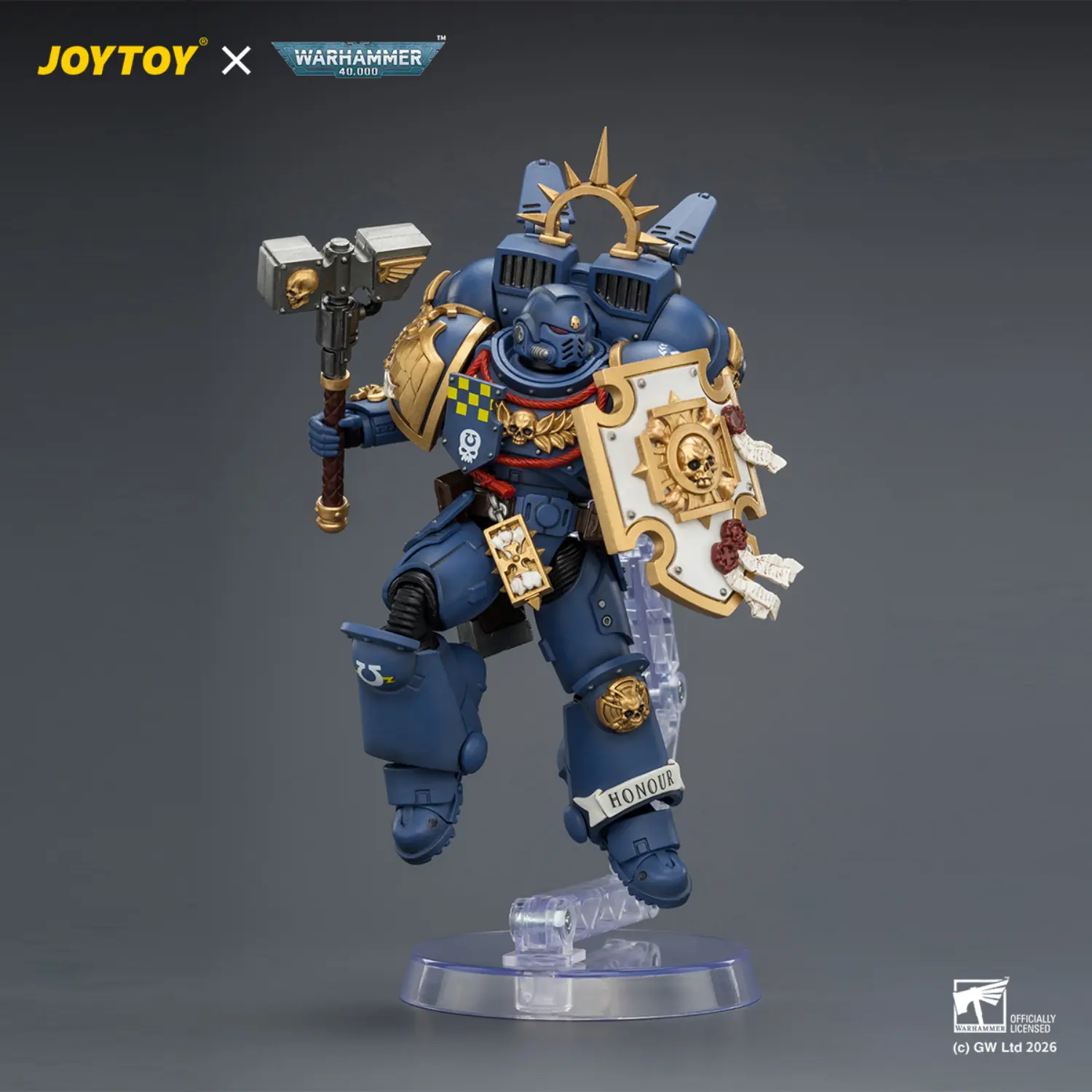 Action Figure - Ultramarines Captain with Jump Pack and Relic Shield on display stand 1 18 - JOYTOY Warhammer 40K Action Figure Ultramarines Captain With Jump Pack And Relic Shield On Display Stand 1 18 Joytoy Warhammer 40k