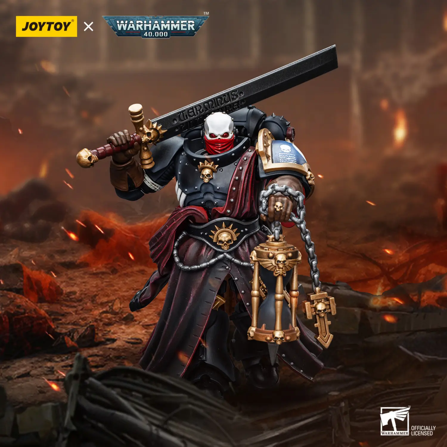 Action Figure - Ultramarines Judiciar 1 18 - JOTYOY Warhammer 40K in battlefield background Action Figure Ultramarines Judiciar 1 18 Jotyoy Warhammer 40k In Battlefield Background