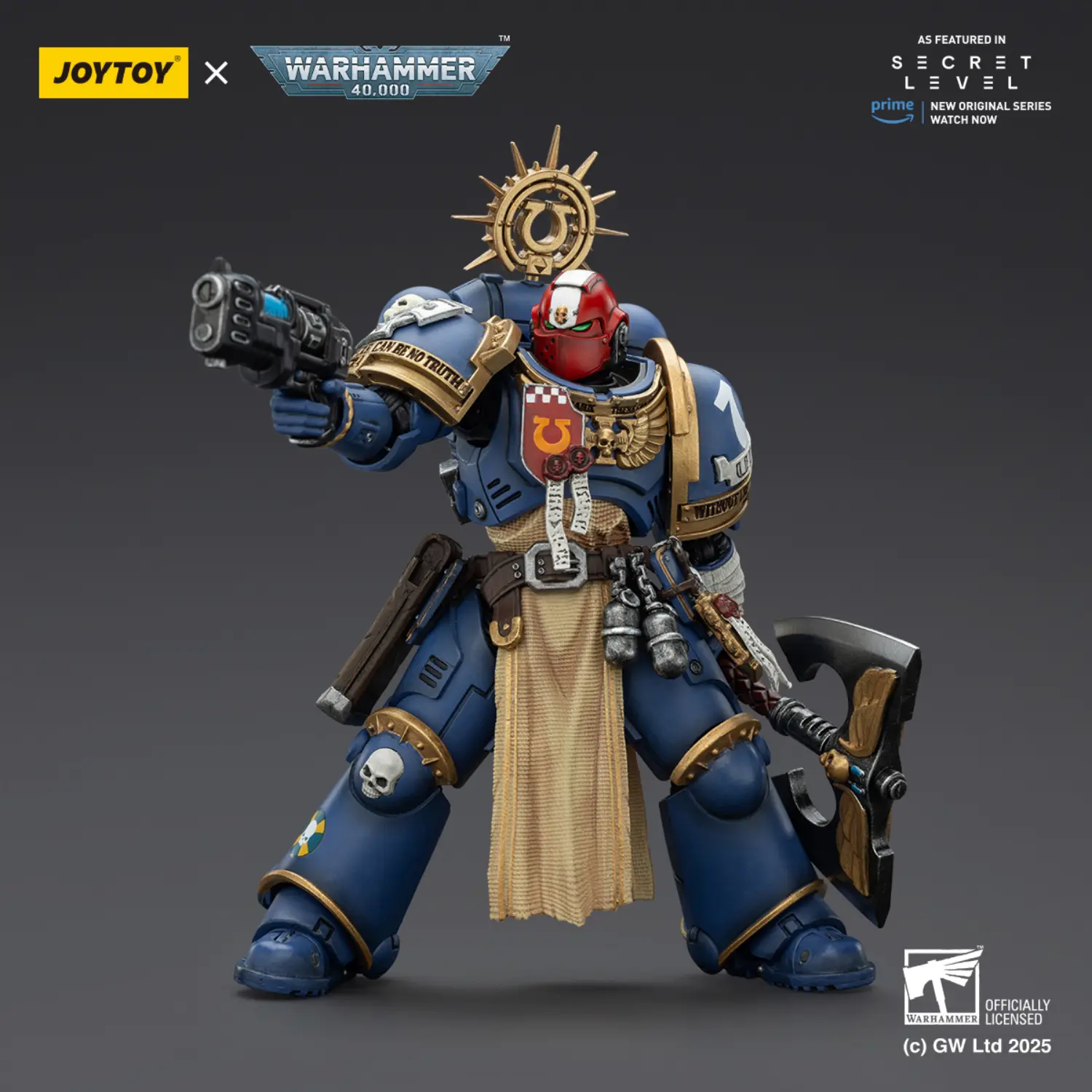 Action Figure - Ultramarines Metaurus with Power Axe, Stormshield and Plasma Pistol 1 18 - JOYTOY Warhammer 40K 3 Action Figure Ultramarines Metaurus With Power Axe, Stormshield And Plasma Pistol 1 18 Joytoy Warhammer 40k 3