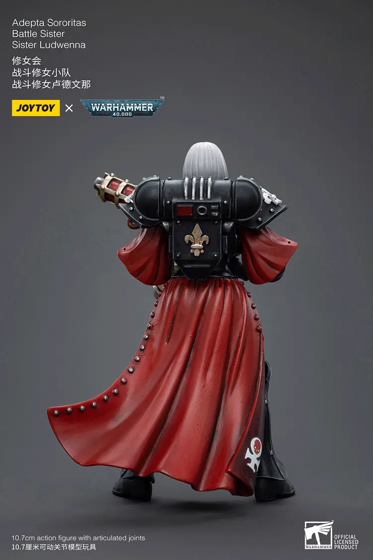 The Back Of Action Figure Adepta Sororitas Battle Sister Sister Ludwenna 1 18 Joytoy Warhammer 40k Rectangle Image