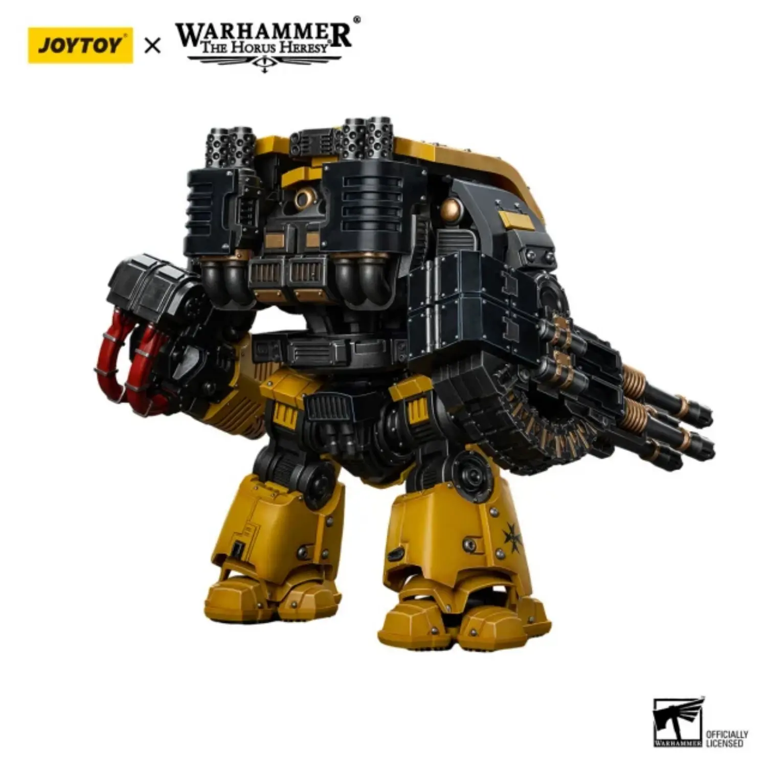 The Back Of Action Figure Imperial Fists Leviathan Dreadnought With Cyclonic Melta Lance And Storm Cannon 1 18 Jotyoy Warhammer The Horus Heresy