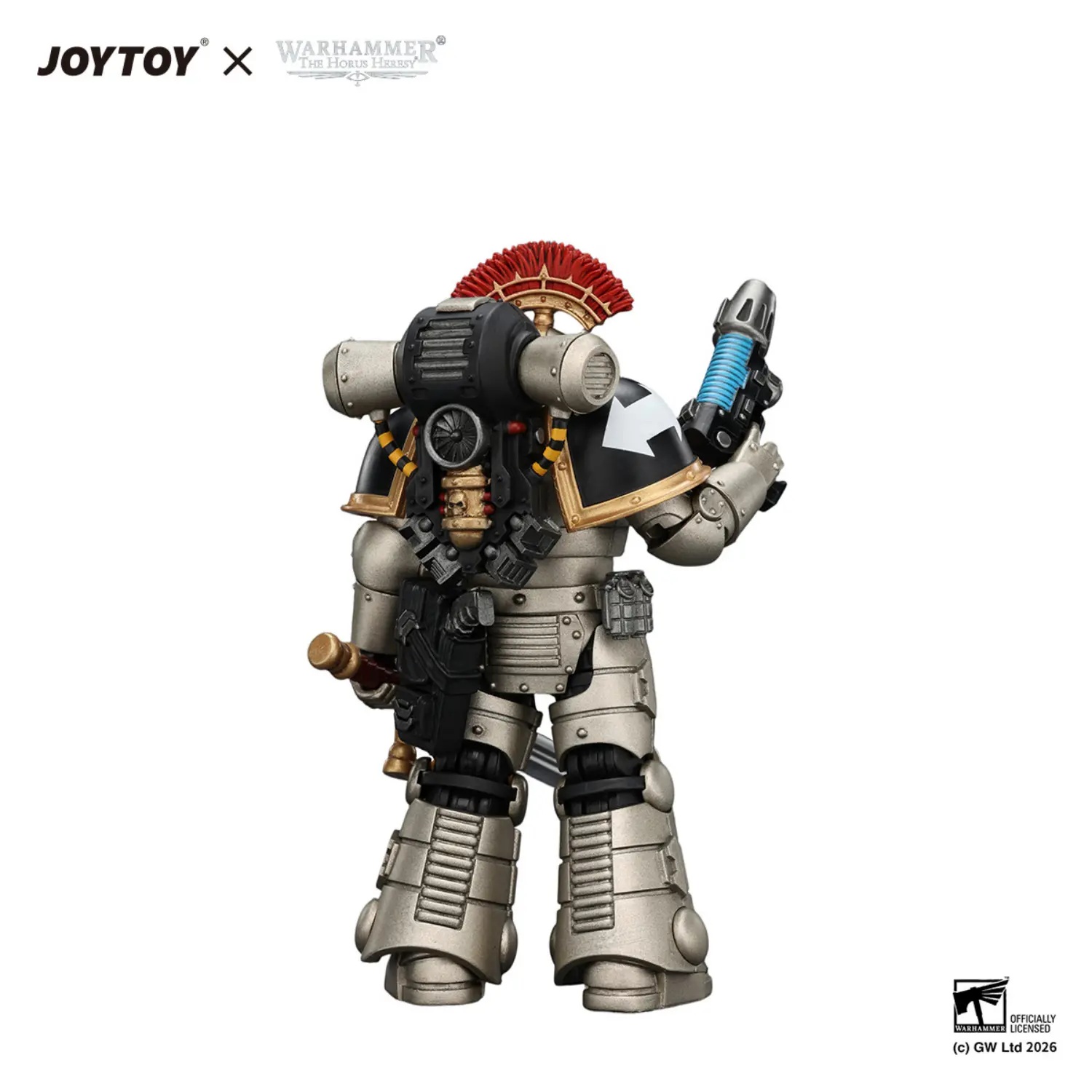 the back of Action Figure - Iron Warriors Mkll Tactical Sergeant with Power Sword, Bolt Pistol and Plasma Pistol 1 18 - JOTYOY Warhammer The Horus Heresy in white background The Back Of Action Figure Iron Warriors Mkll Tactical Sergeant With Power Sword, Bolt Pistol And Plasma Pistol 1 18 Jotyoy Warhammer The Horus Heresy In White Background