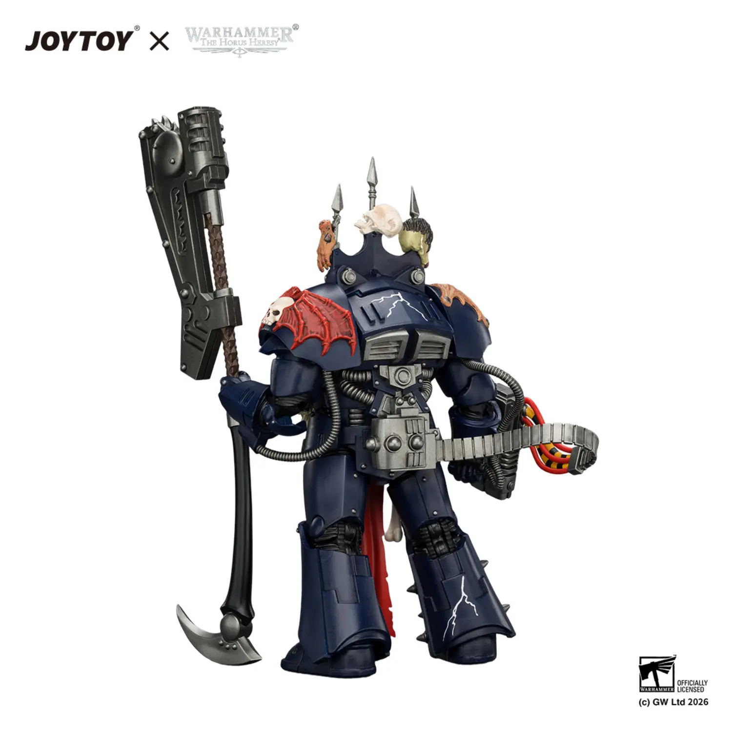 The Back Of Action Figure Night Lords Legion Praetor In Tartaros Terminator Armour 1 18 Jotyoy Warhammer The Horus Heresy In White Background
