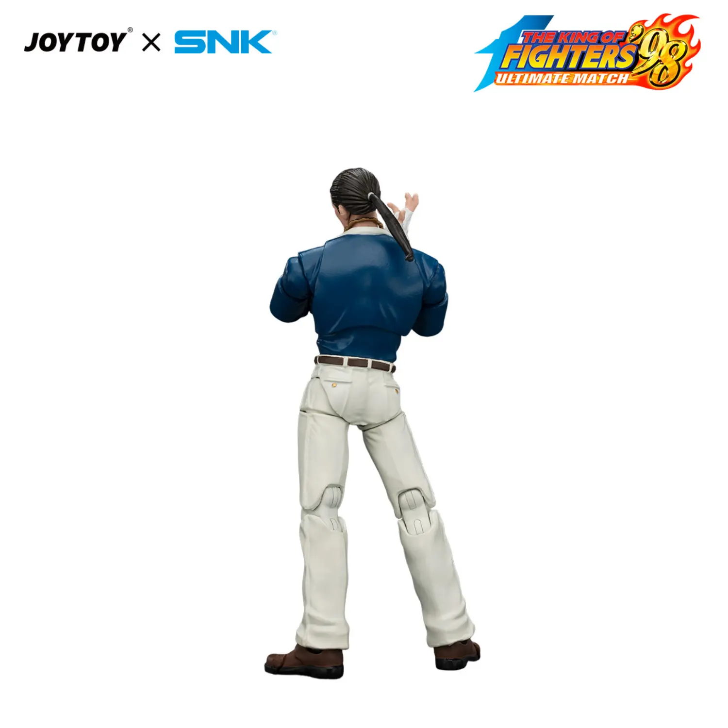 the back of Action Figure - Robert Garcia KOF '98 Art of Fighting Team SNK 1 18 - JOYTOY The King of Fighters in white background The Back Of Action Figure Robert Garcia Kof '98 Art Of Fighting Team Snk 1 18 Joytoy The King Of Fighters In White Background