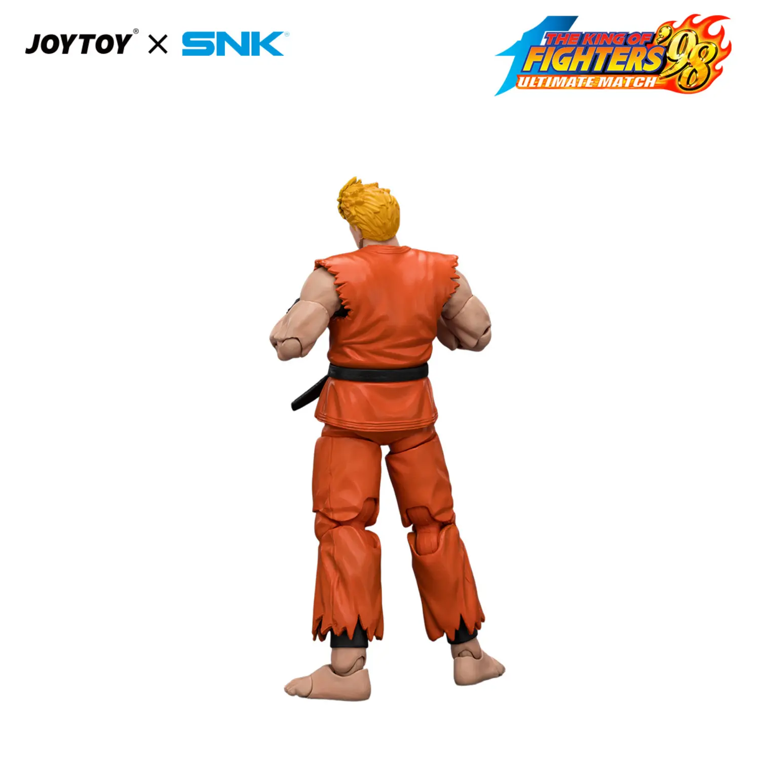 the back of Action Figure - Ryo Sakazaki KOF '98 Art of Fighting Team SNK 1 18 - JOYTOY The King of Fighters in white background The Back Of Action Figure Ryo Sakazaki Kof '98 Art Of Fighting Team Snk 1 18 Joytoy The King Of Fighters In White Background