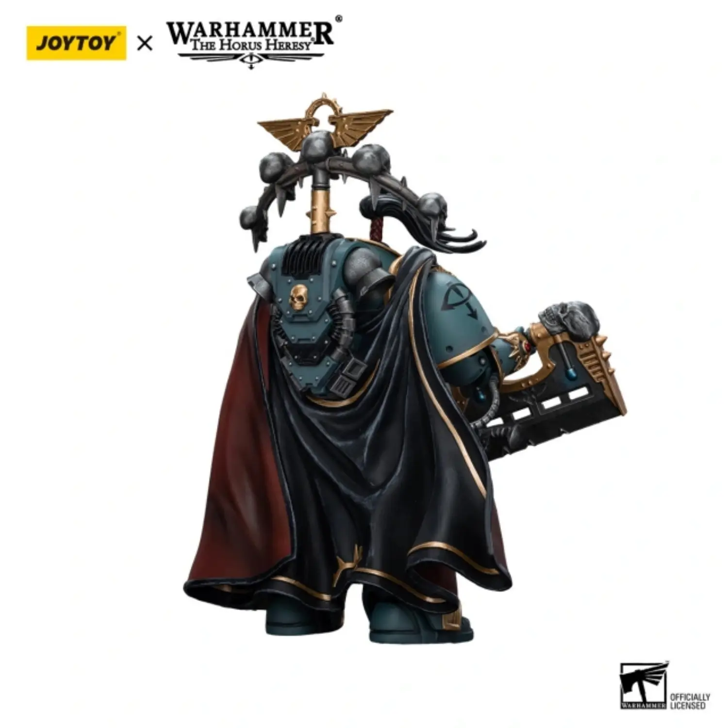 The Back Of Action Figure Sons Of Horus Legion Praetor With Power Axe 1 18 Jotyoy Warhammer The Horus Heresy In White Background