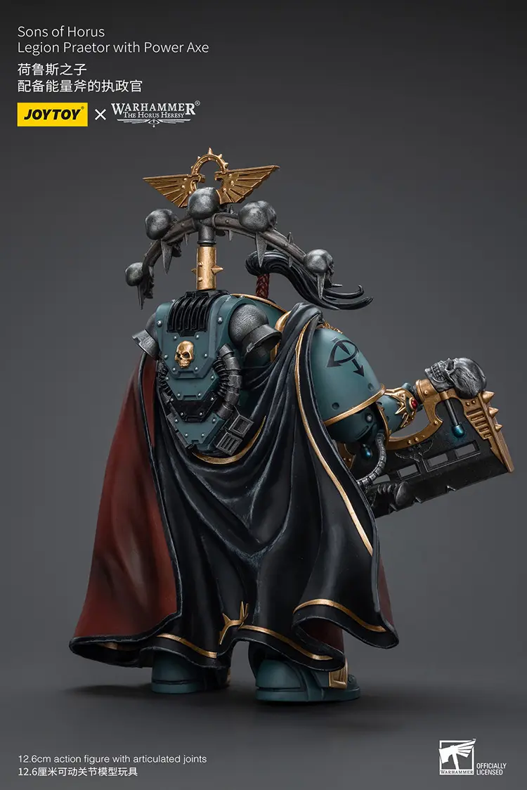 The Back Of Action Figure Sons Of Horus Legion Praetor With Power Axe 1 18 Jotyoy Warhammer The Horus Heresy Rectangle Image