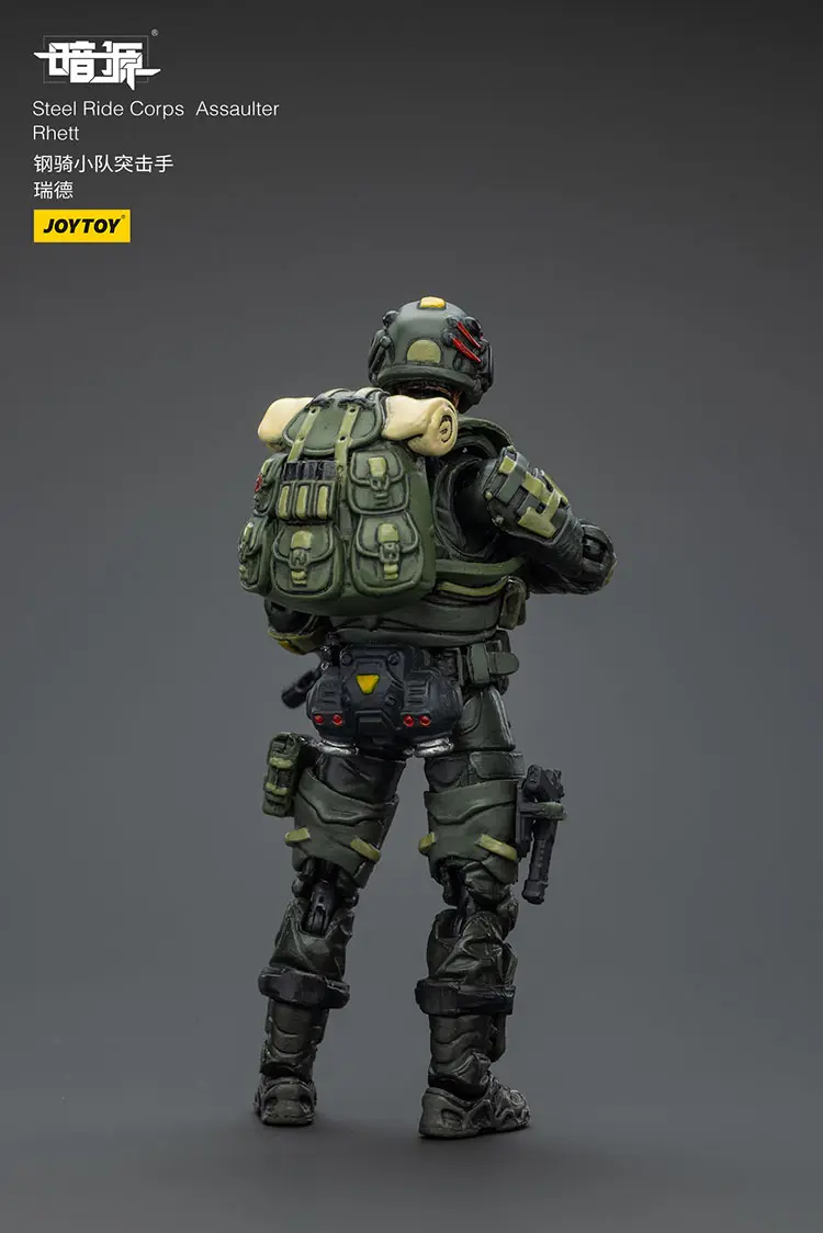 The Back Of Action Figure Steel Ride Corps Assaulter Rhett 1 25 Joytoy Dark Source Rectangle Image