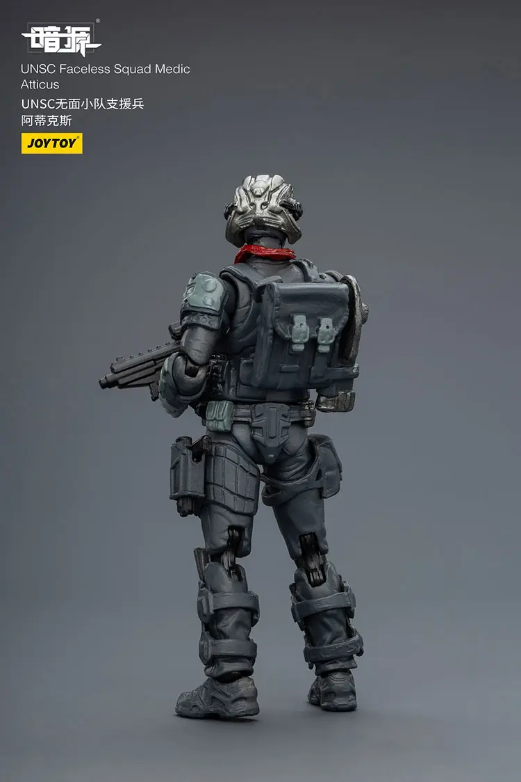 The Back Of Action Figure Unsc Faceless Squad Medic Atticus 1 25 Joytoy Dark Source Rectangle Image