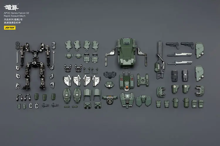 the parts of Action Figure - APOC Falcon 02 Rapid Assault Mech with Assaulter Rhett 1 25 - JOYTOY Dark Source rectangle image The Parts Of Action Figure Apoc Falcon 02 Rapid Assault Mech With Assaulter Rhett 1 25 Joytoy Dark Source Rectangle Image