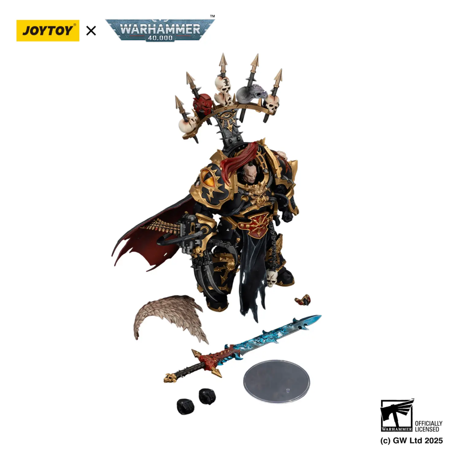 the parts of Action Figure - Black Legion Abaddon the Despoiler with Drach'nyen and the Talon of Horus 1 18 - JOTYOY Warhammer 40K in white background The Parts Of Action Figure Black Legion Abaddon The Despoiler With Drach'nyen And The Talon Of Horus 1 18 Jotyoy Warhammer 40k In White Background