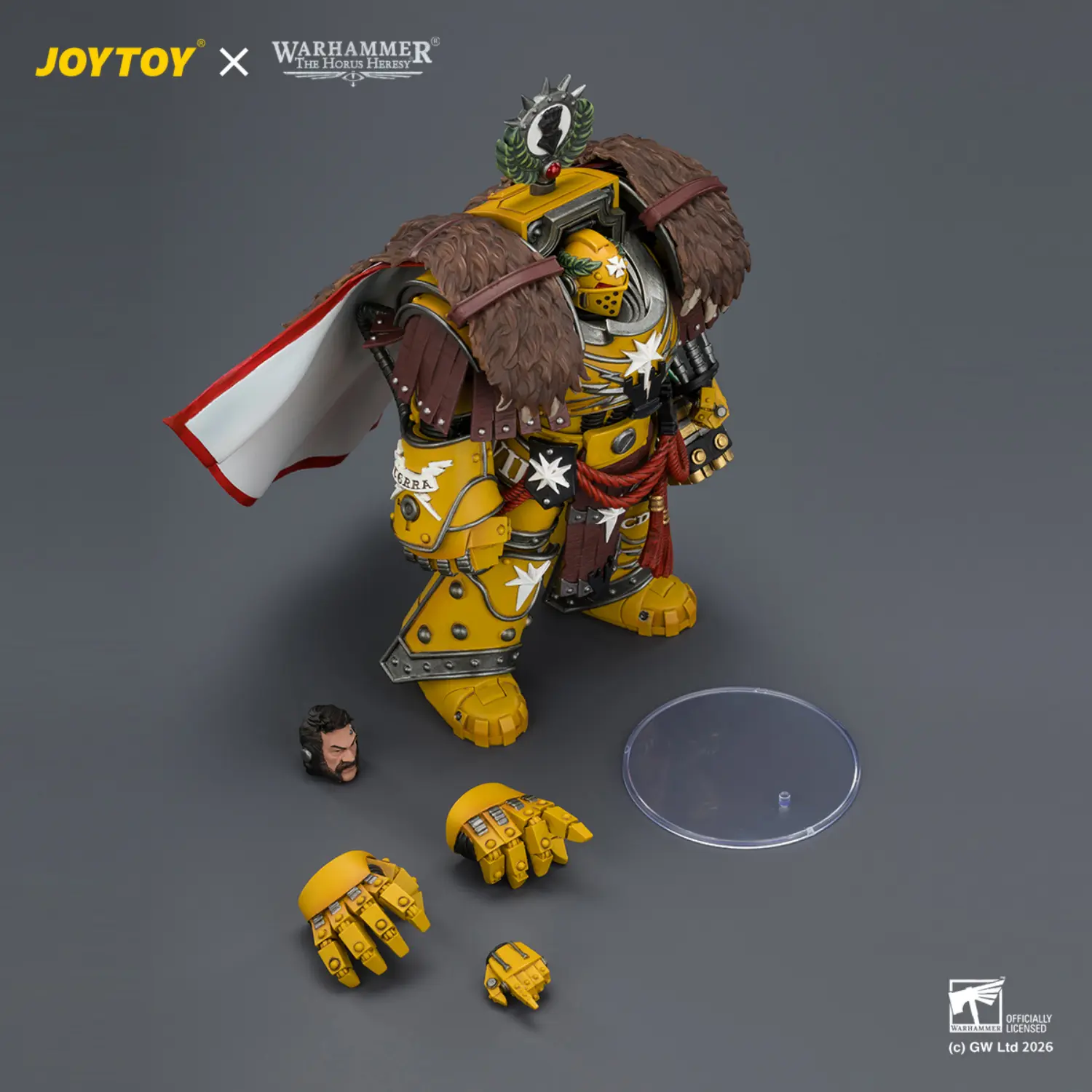 The Parts Of Action Figure Imperial Fists Lord Castellan Evander Garrius, The Tyrant Of Cthonia With The Subjugator And Incineratus 1 18 Jotyoy Warhammer The Horus Heresy And 40k