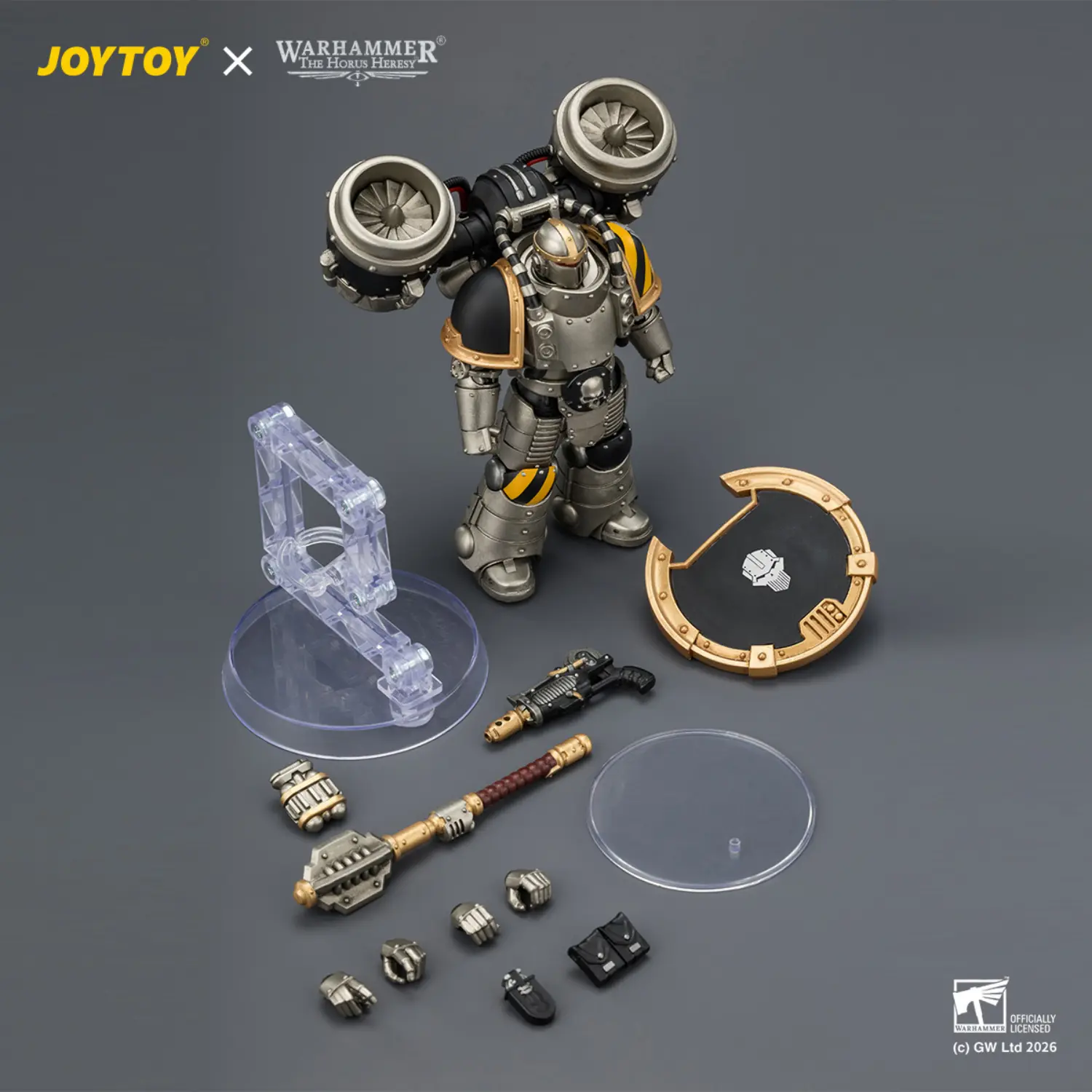 the parts of Action Figure - Iron Warriors MKII Assault Sergeant with Disintegrator Pistol, Power Maul & Combat Shield 1 18 - JOTYOY Warhammer The Horus Heresy The Parts Of Action Figure Iron Warriors Mkii Assault Sergeant With Disintegrator Pistol, Power Maul & Combat Shield 1 18 Jotyoy Warhammer The Horus Heresy