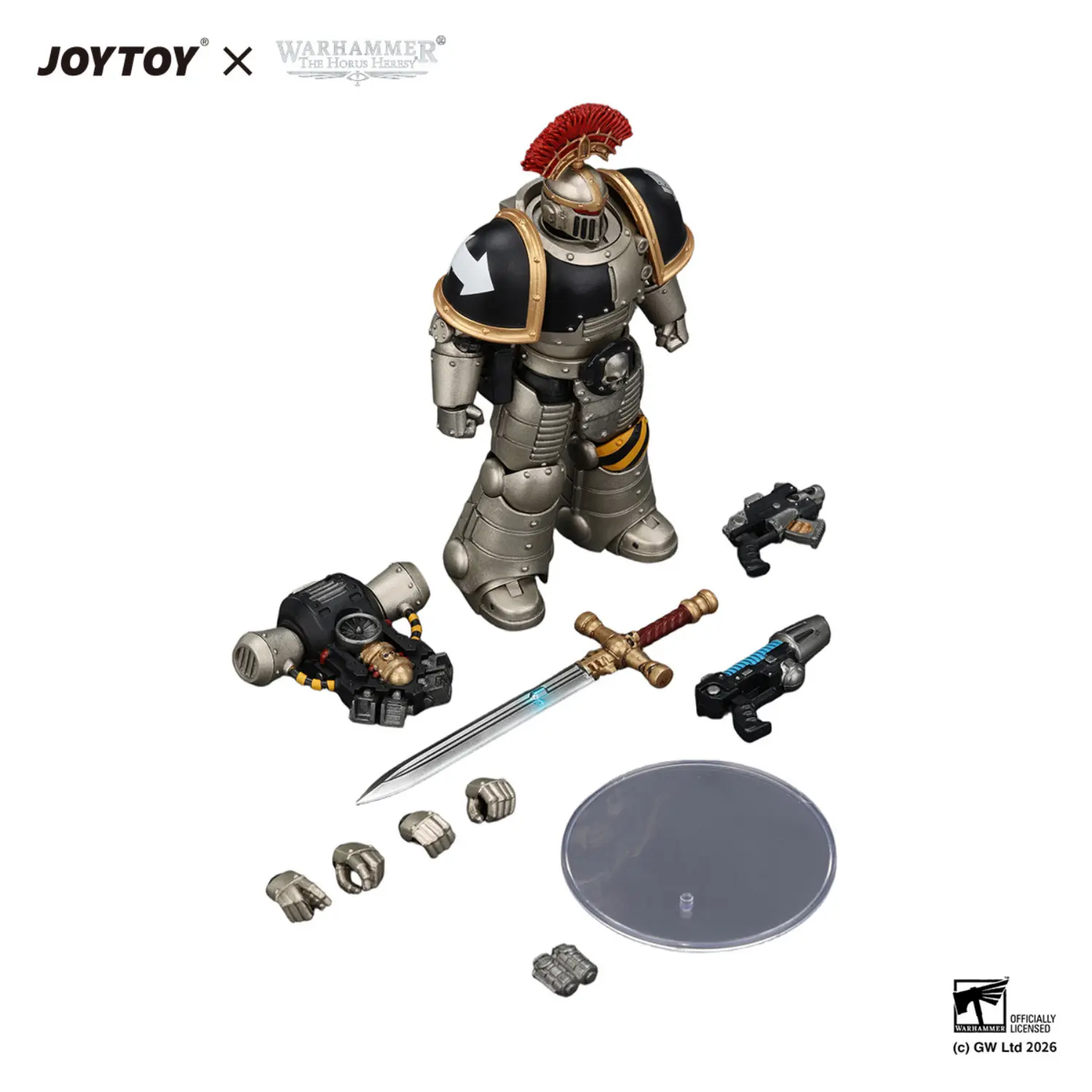 the parts of Action Figure - Iron Warriors Mkll Tactical Sergeant with Power Sword, Bolt Pistol and Plasma Pistol 1 18 - JOTYOY Warhammer The Horus Heresy in white background The Parts Of Action Figure Iron Warriors Mkll Tactical Sergeant With Power Sword, Bolt Pistol And Plasma Pistol 1 18 Jotyoy Warhammer The Horus Heresy In White Background