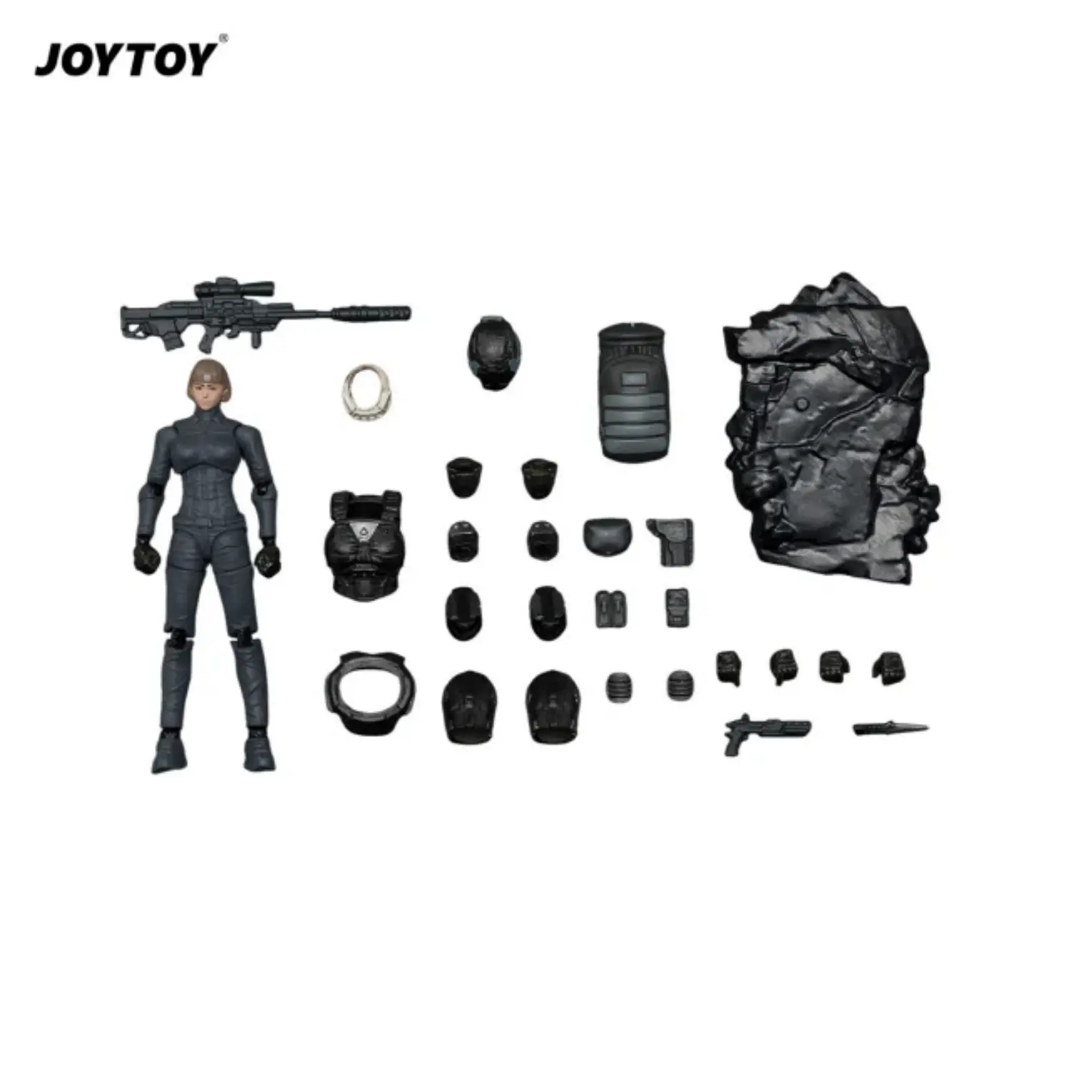 the parts of Action Figure - Steel Ride Corps Sniper Cinder 1 25 - JOYTOY Dark Source in white background The Parts Of Action Figure Steel Ride Corps Sniper Cinder 1 25 Joytoy Dark Source In White Background