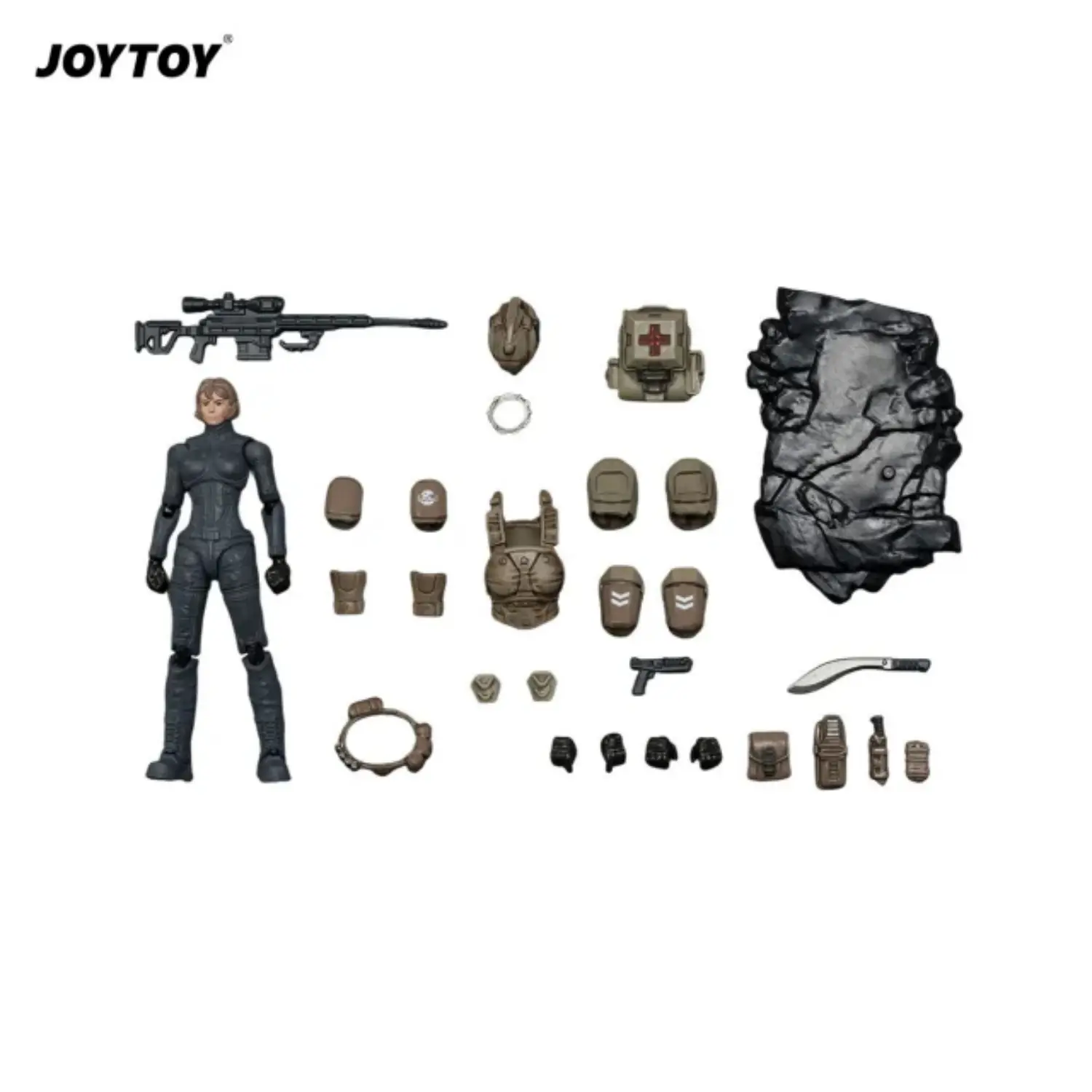 the parts of Action Figure - UNSC Medic Acacia 1 25 - JOYTOY Dark Source in white background The Parts Of Action Figure Unsc Medic Acacia 1 25 Joytoy Dark Source In White Background