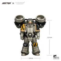 The Size Of Action Figure Iron Warriors Mkii Assault Legionary 2 With Bolt Pistol & Heavy Chain Axe 1 18 Jotyoy Warhammer The Horus Heresy In White Background