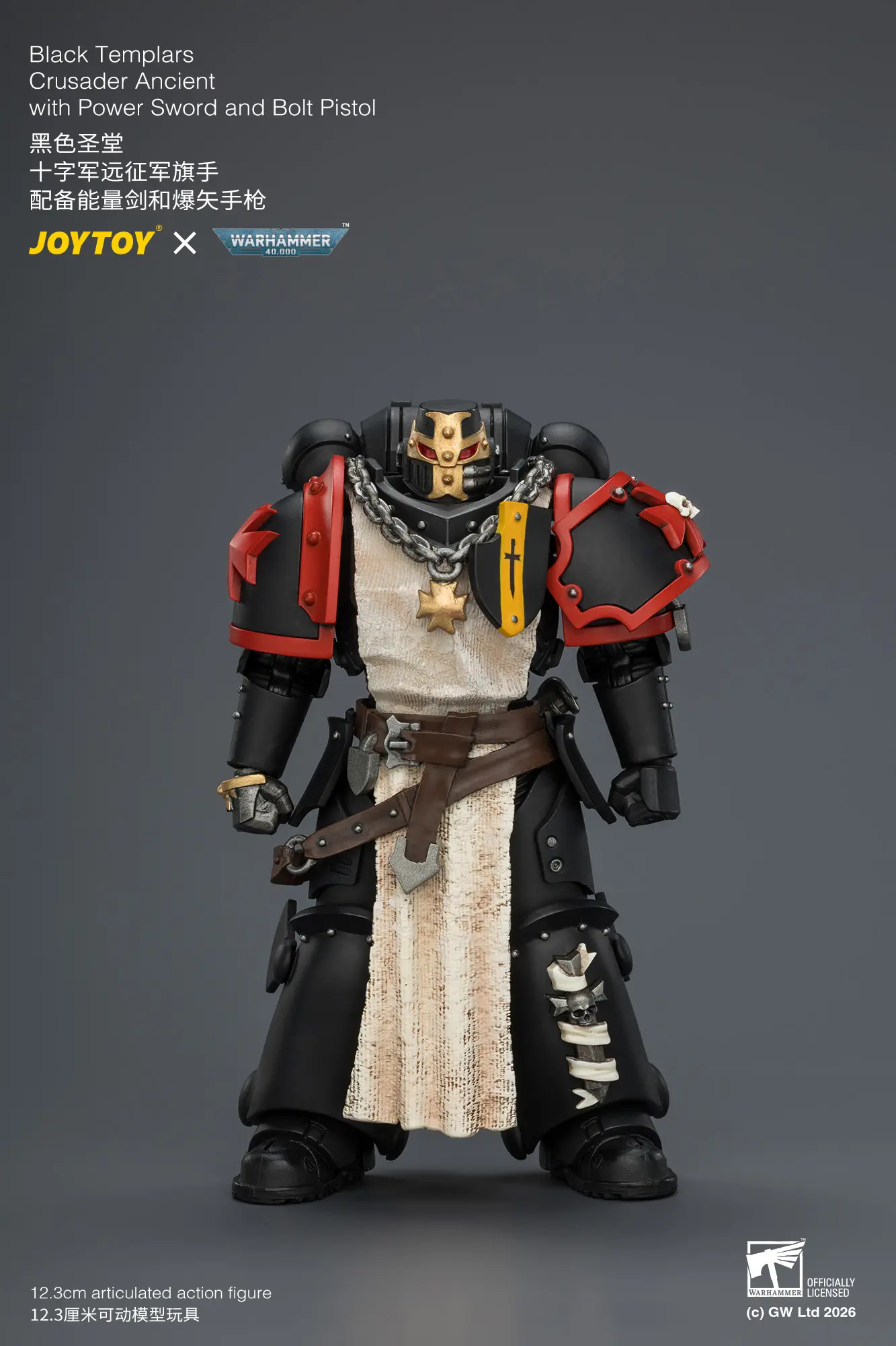 Action Figure - Black Templars Crusader Ancient with Power Sword and Bolt Pistol 1 18 - JOYTOY Warhammer 40K rectangle image 1 Action Figure Black Templars Crusader Ancient With Power Sword And Bolt Pistol 1 18 Joytoy Warhammer 40k Rectangle Image 1