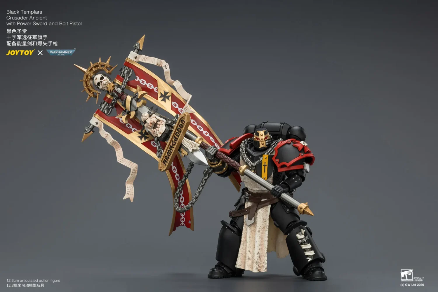 Action Figure - Black Templars Crusader Ancient with Power Sword and Bolt Pistol 1 18 - JOYTOY Warhammer 40K rectangle image 7 Action Figure Black Templars Crusader Ancient With Power Sword And Bolt Pistol 1 18 Joytoy Warhammer 40k Rectangle Image 7