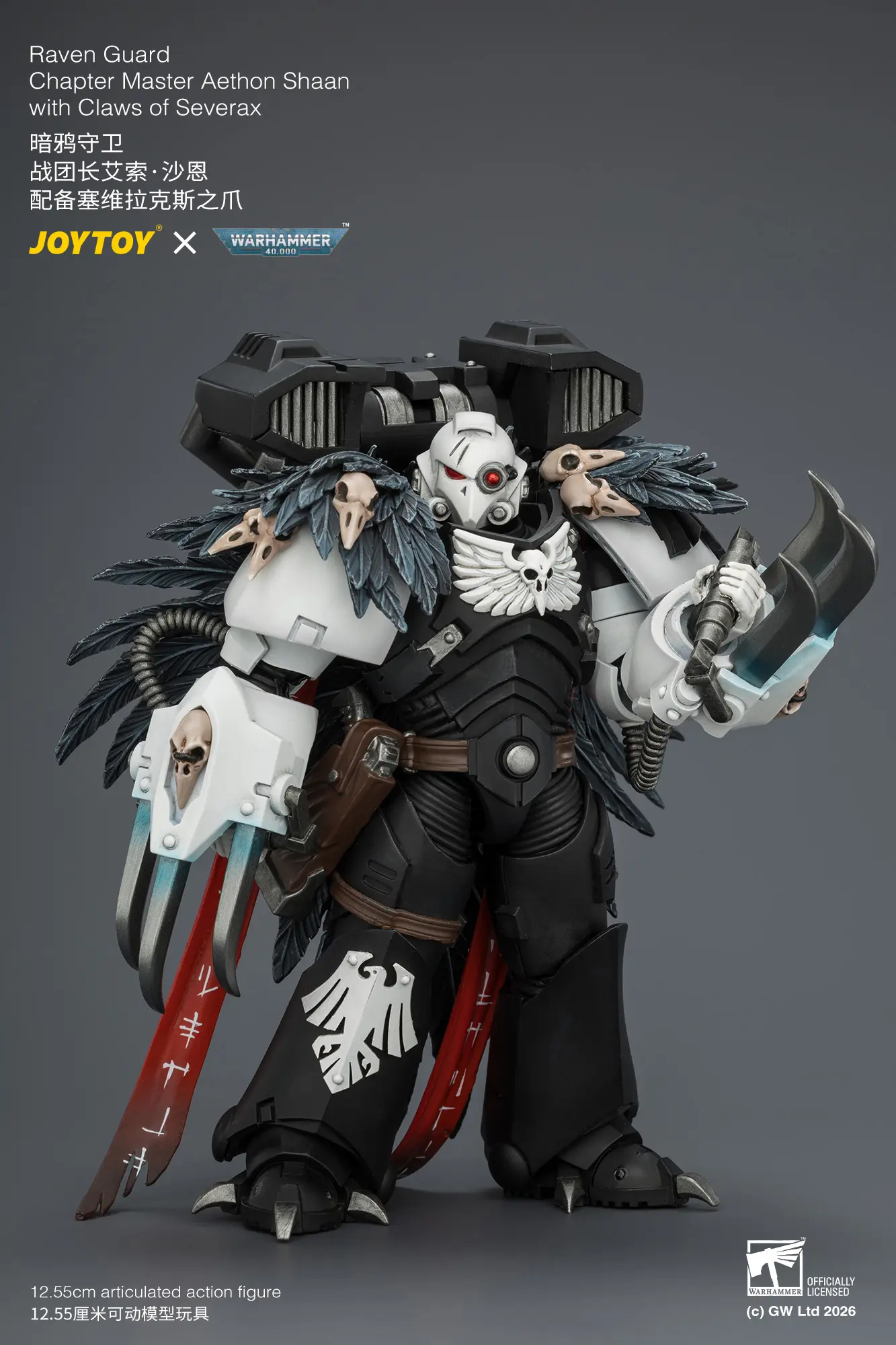 Action Figure - Raven Guard Chapter Master Aethon Shaan with Claws of Severax 1 18 - JOYTOY Warhammer 40K rectangle image 2 Action Figure Raven Guard Chapter Master Aethon Shaan With Claws Of Severax 1 18 Joytoy Warhammer 40k Rectangle Image 2
