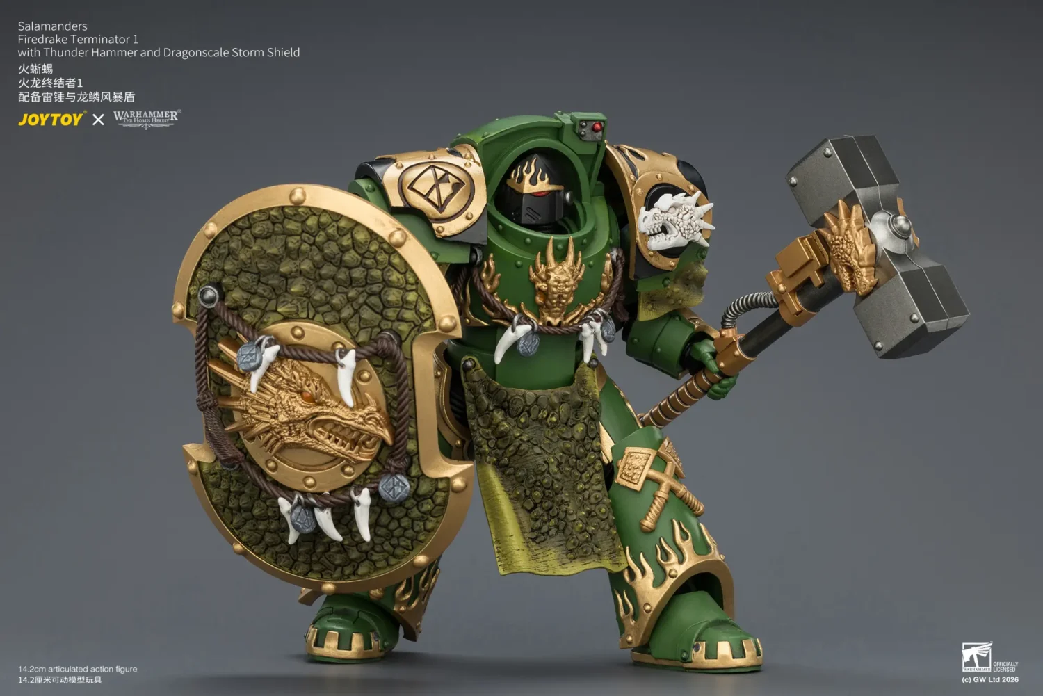 Action Figure - Salamanders Firedrake Terminator 1 with Thunder Hammer and Dragonscale Storm Shield 1 18 - JOTYOY Warhammer The Horus Heresy rectangle image 6 Action Figure Salamanders Firedrake Terminator 1 With Thunder Hammer And Dragonscale Storm Shield 1 18 Jotyoy Warhammer The Horus Heresy Rectangle Image 6