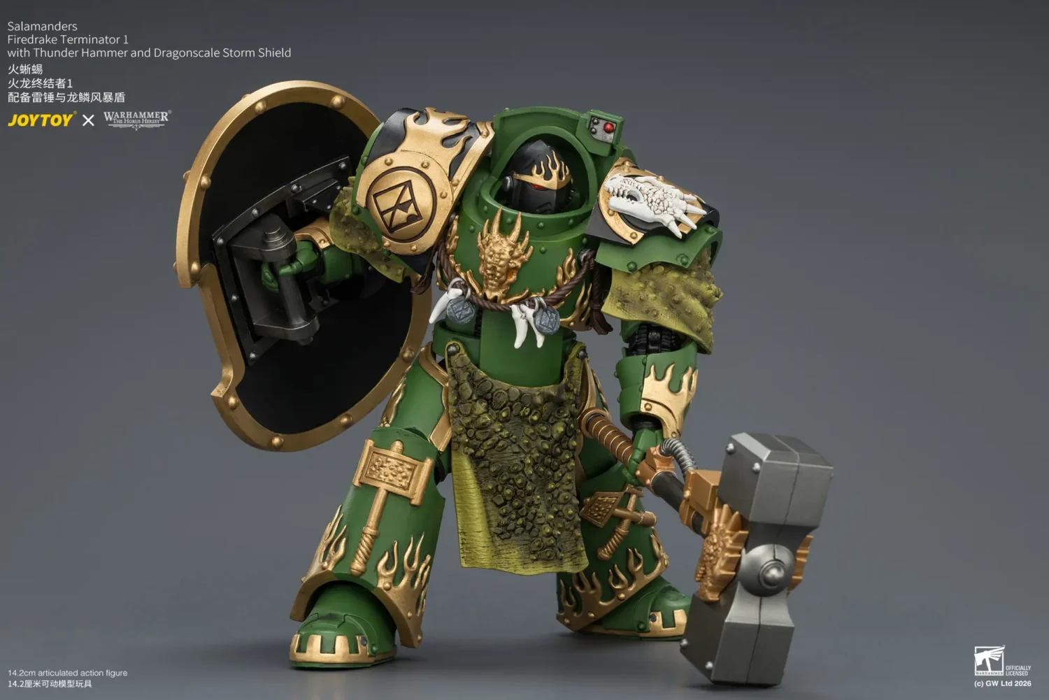 Action Figure - Salamanders Firedrake Terminator 1 with Thunder Hammer and Dragonscale Storm Shield 1 18 - JOTYOY Warhammer The Horus Heresy rectangle image 7 Action Figure Salamanders Firedrake Terminator 1 With Thunder Hammer And Dragonscale Storm Shield 1 18 Jotyoy Warhammer The Horus Heresy Rectangle Image 7