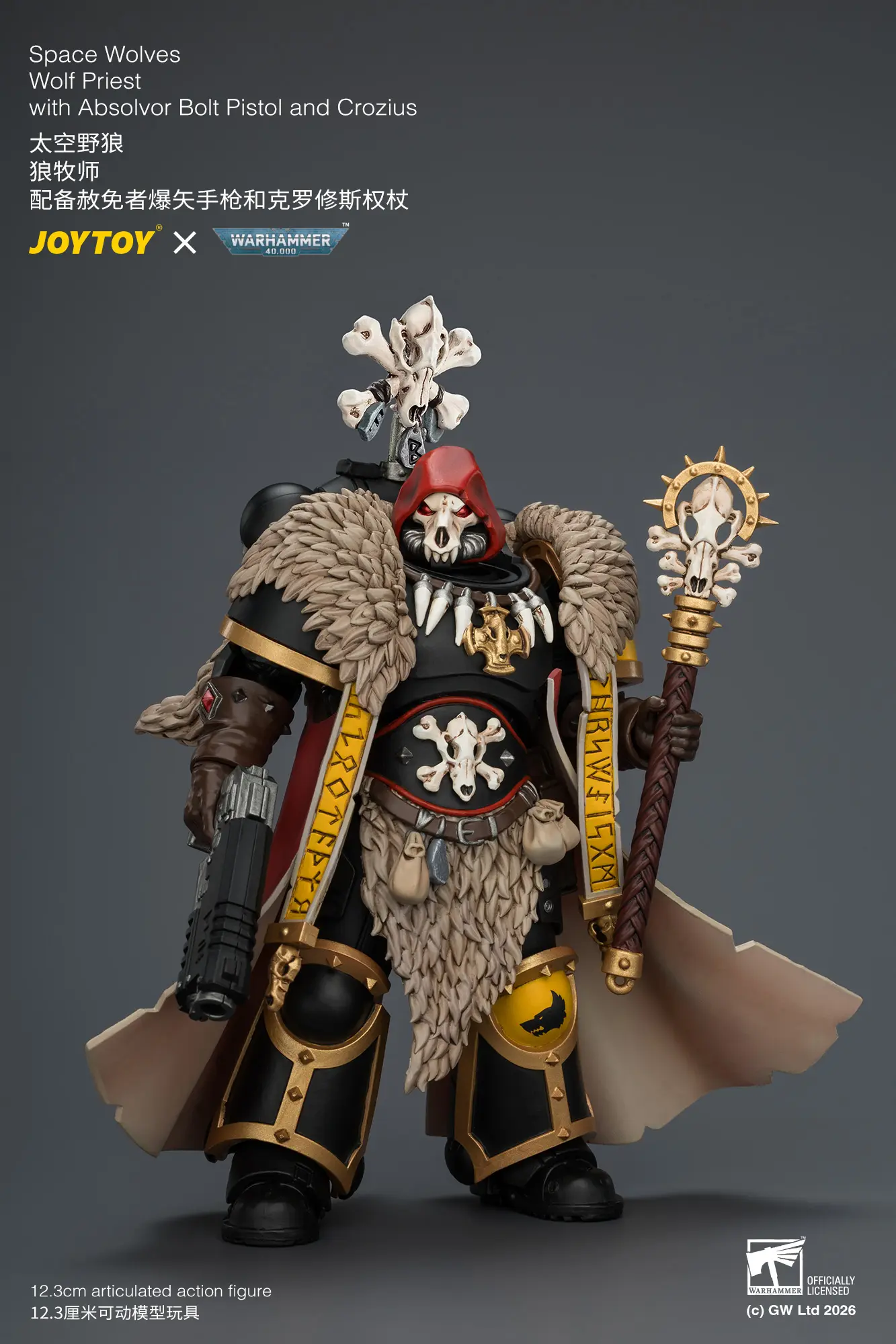 Action Figure - Space Wolves Wolf Priest with Absolvor Bolt Pistol and Crozius 1 18 - JOYTOY Warhammer 40K rectangle image 3 Action Figure Space Wolves Wolf Priest With Absolvor Bolt Pistol And Crozius 1 18 Joytoy Warhammer 40k Rectangle Image 3