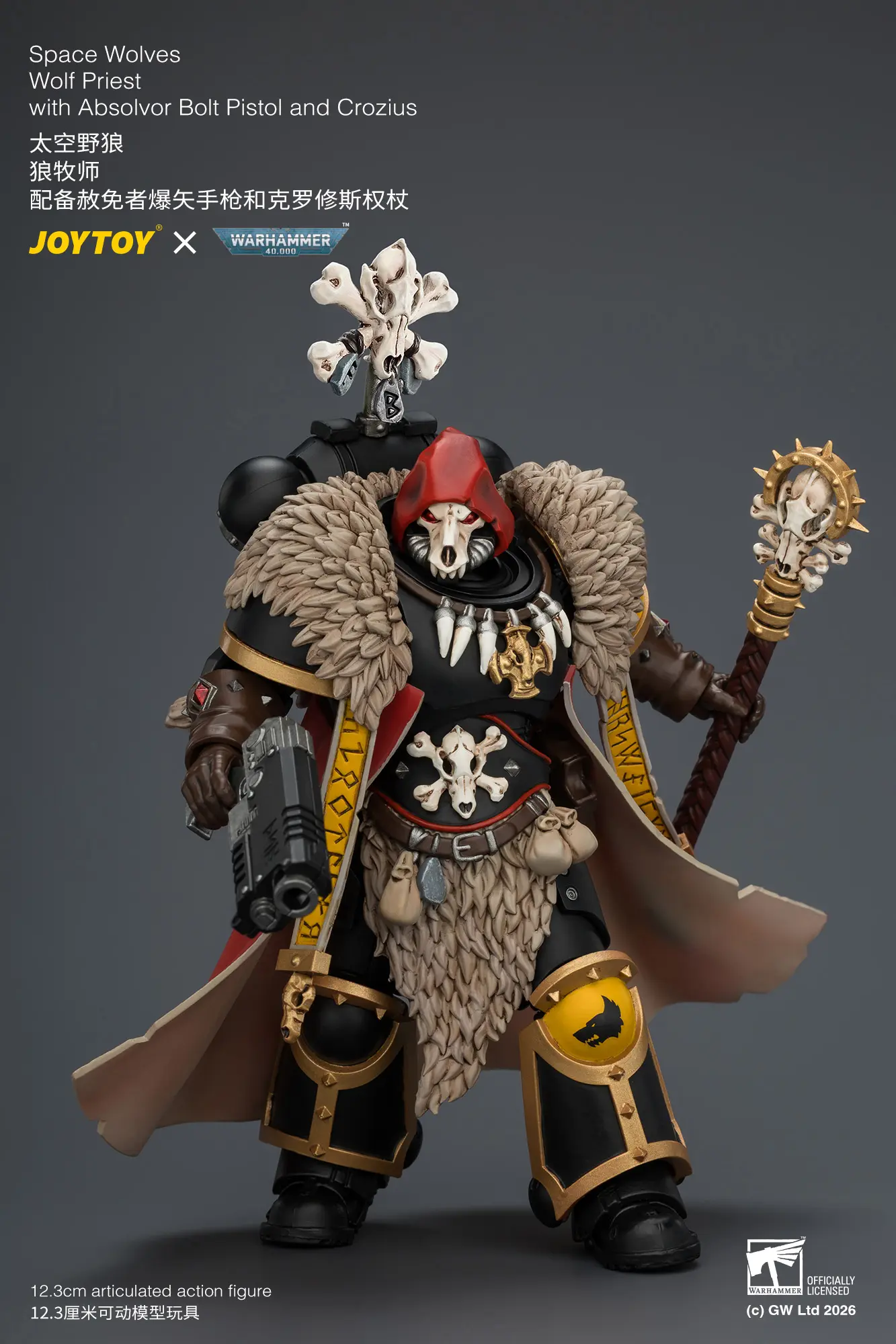 Action Figure - Space Wolves Wolf Priest with Absolvor Bolt Pistol and Crozius 1 18 - JOYTOY Warhammer 40K rectangle image 5 Action Figure Space Wolves Wolf Priest With Absolvor Bolt Pistol And Crozius 1 18 Joytoy Warhammer 40k Rectangle Image 5