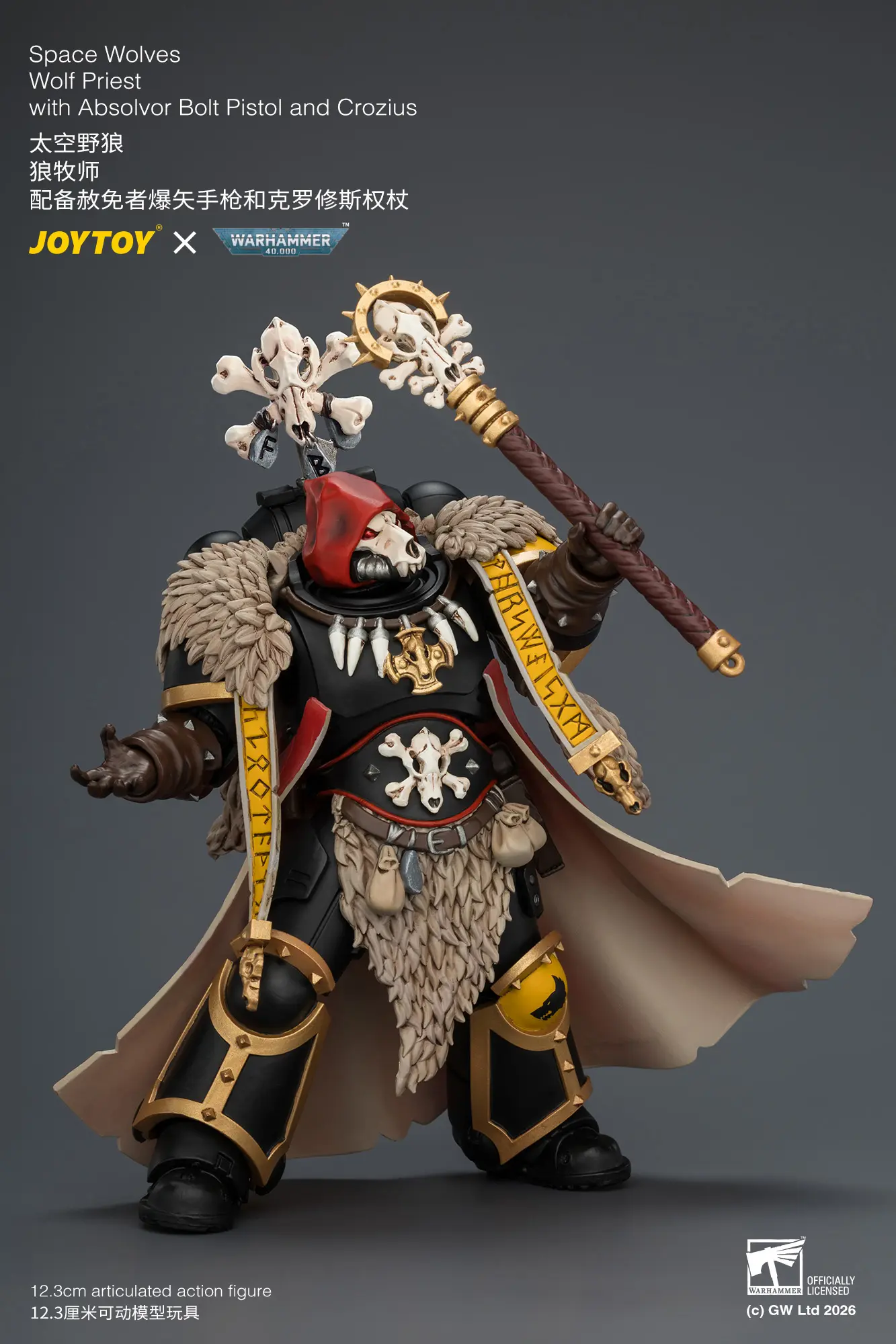 Action Figure - Space Wolves Wolf Priest with Absolvor Bolt Pistol and Crozius 1 18 - JOYTOY Warhammer 40K rectangle image 6 Action Figure Space Wolves Wolf Priest With Absolvor Bolt Pistol And Crozius 1 18 Joytoy Warhammer 40k Rectangle Image 6