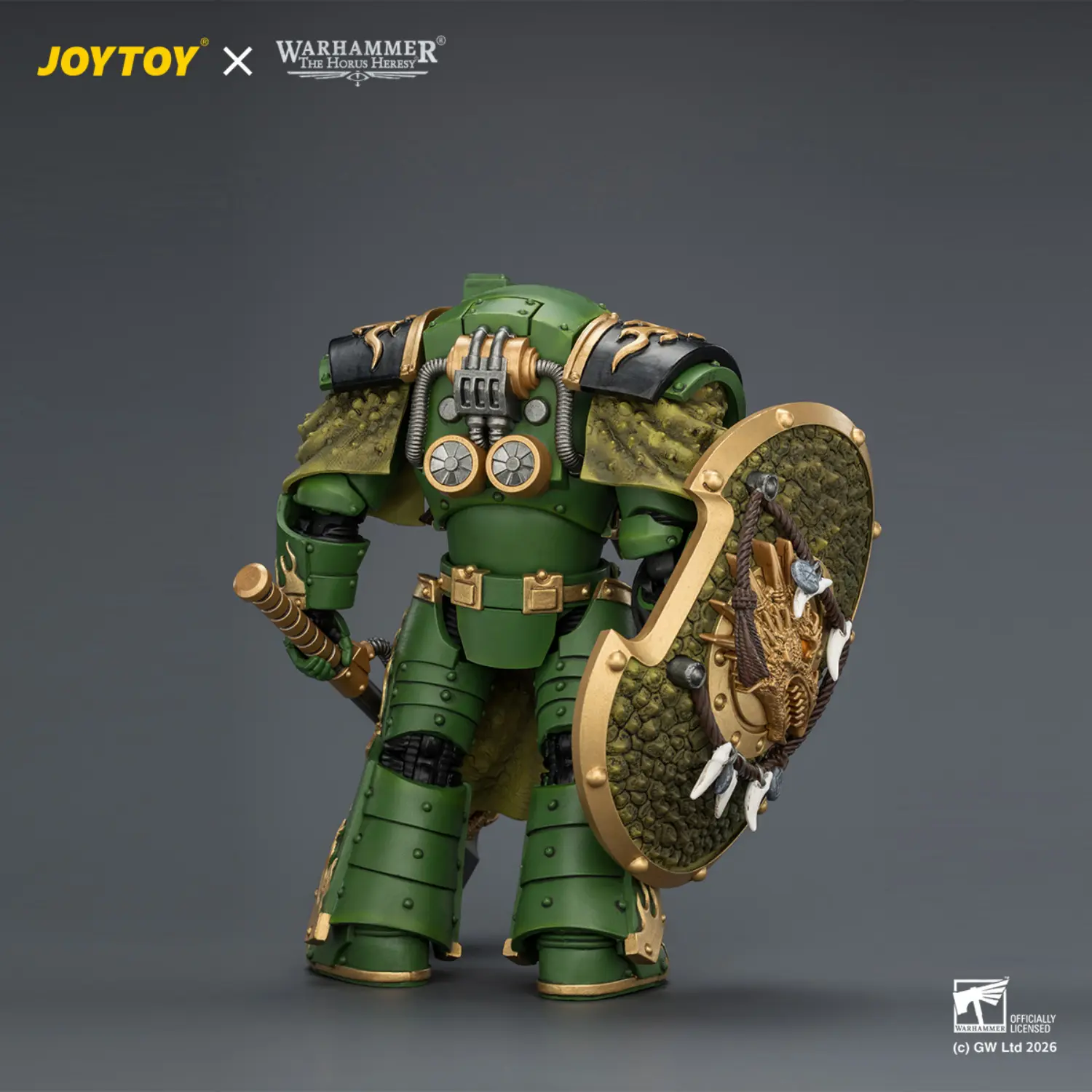 the back of Action Figure - Salamanders Firedrake Terminator 1 with Thunder Hammer and Dragonscale Storm Shield 1 18 - JOTYOY Warhammer The Horus Heresy The Back Of Action Figure Salamanders Firedrake Terminator 1 With Thunder Hammer And Dragonscale Storm Shield 1 18 Jotyoy Warhammer The Horus Heresy
