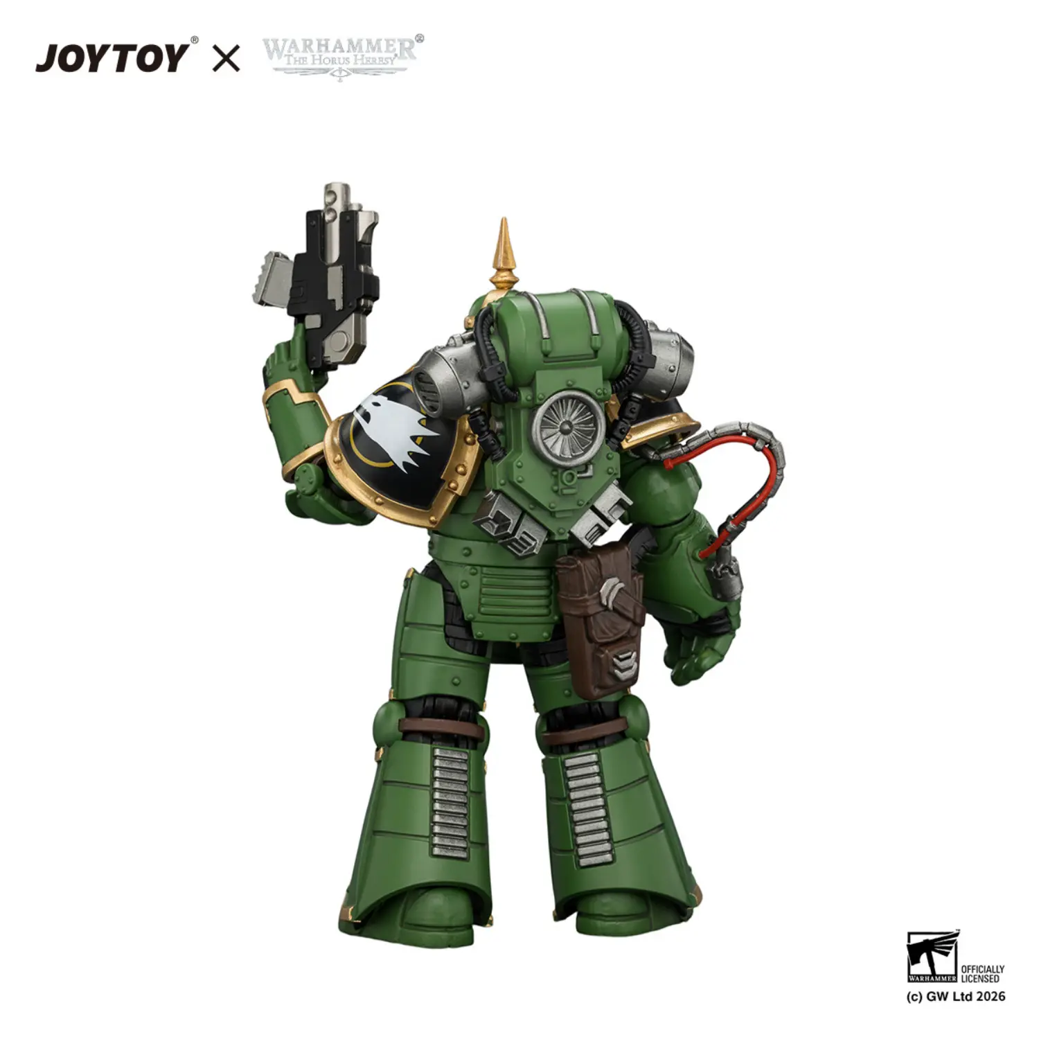 the back of Action Figure - Salamanders MK Ill Tactical Legionary with Plasma Pistol and Bolt Pistol 1 18 - JOTYOY Warhammer The Horus Heresy in white backgrond The Back Of Action Figure Salamanders Mk Ill Tactical Legionary With Plasma Pistol And Bolt Pistol 1 18 Jotyoy Warhammer The Horus Heresy In White Backgrond